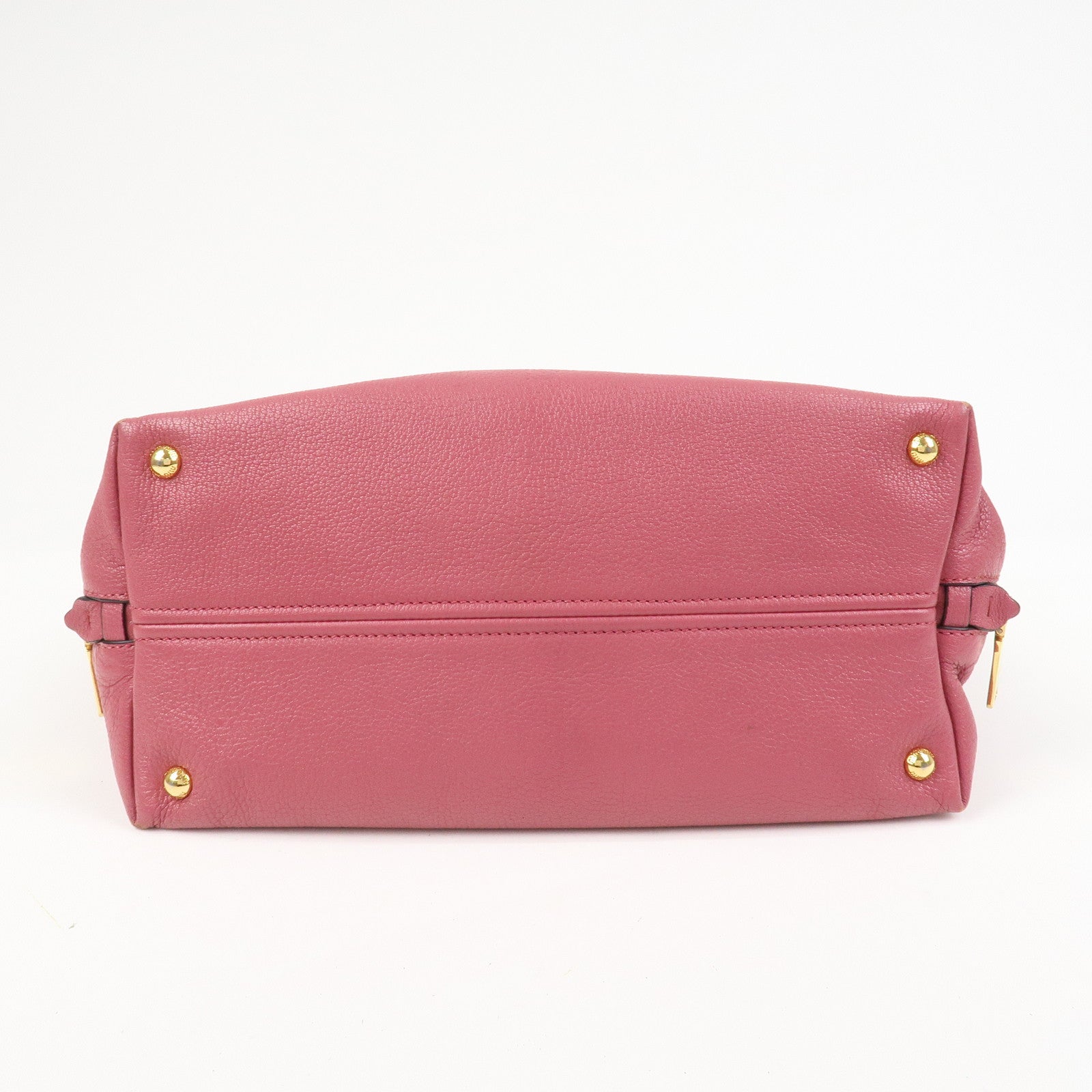 MIU MIU Logo Madras Leather 2WAY Bag Hand Bag Shoulder Bag RN1016