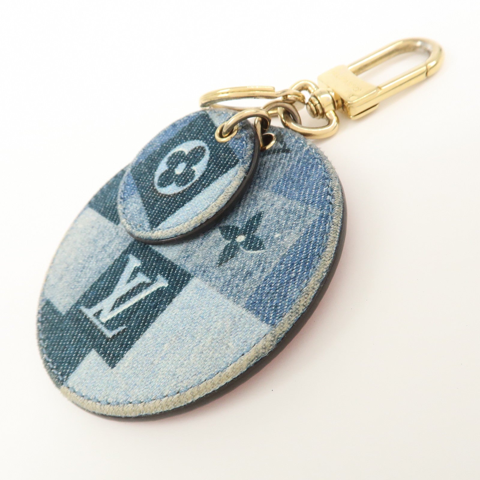 Louis Vuitton Monogram Porte Cles Denim Patchwork Key Chain M69017