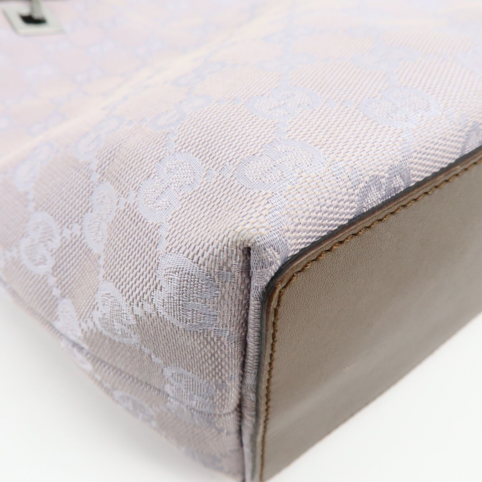 GUCCI GG Canvas Leather Tote Bag Hand Bag Purple 31244