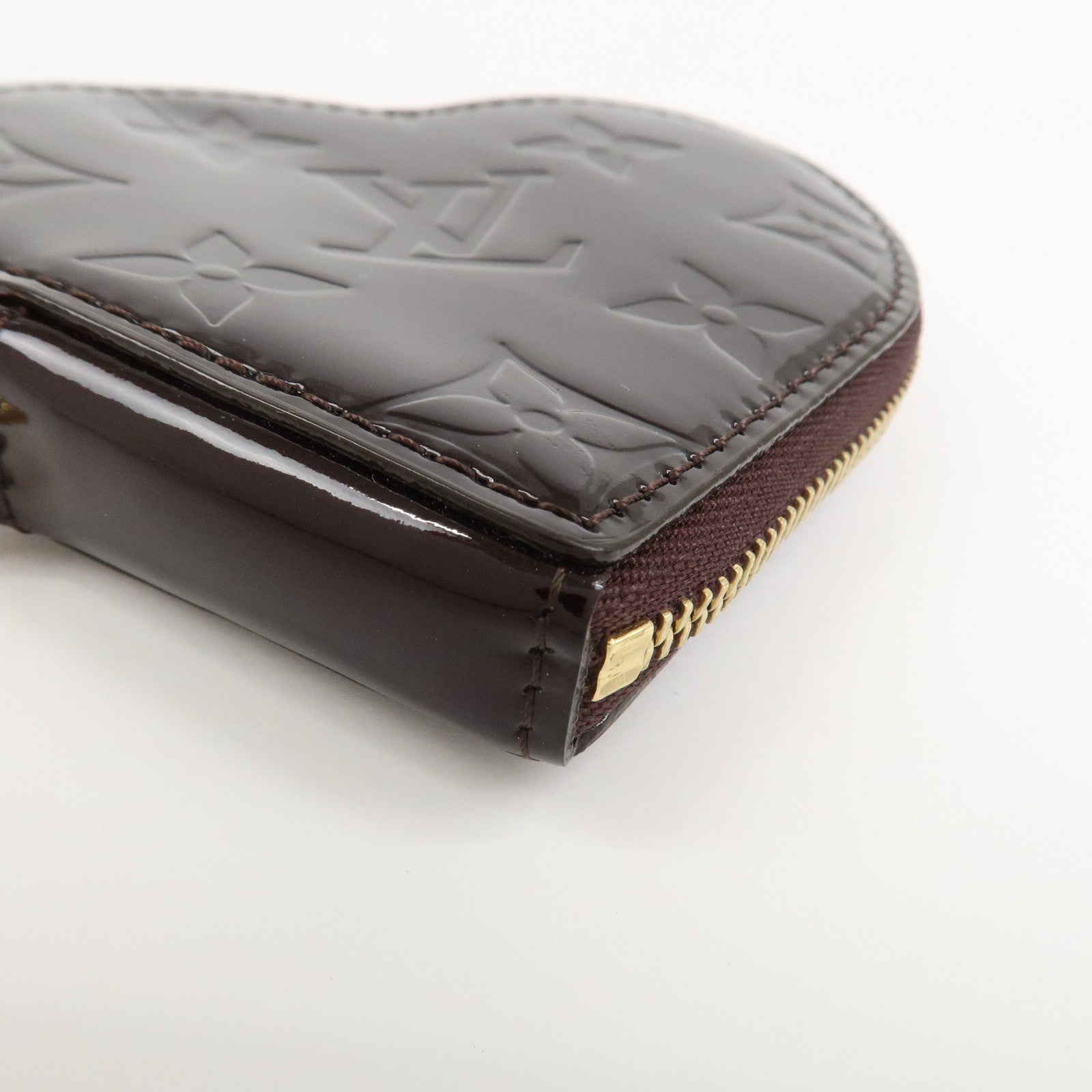 Louis Vuitton Monogram Vernis Porte Monnaie Coeur Amarante M93561