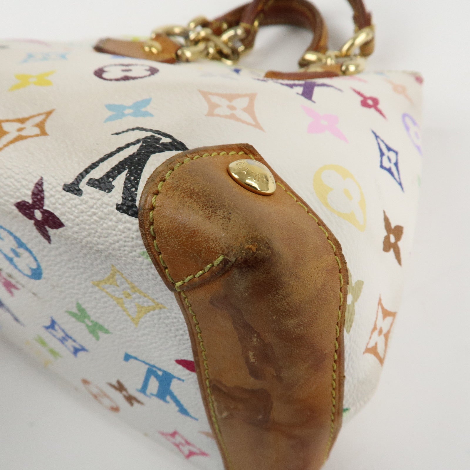 Louis Vuitton Monogram Multicolor Audra Hand Bag Blanc M40047 Used