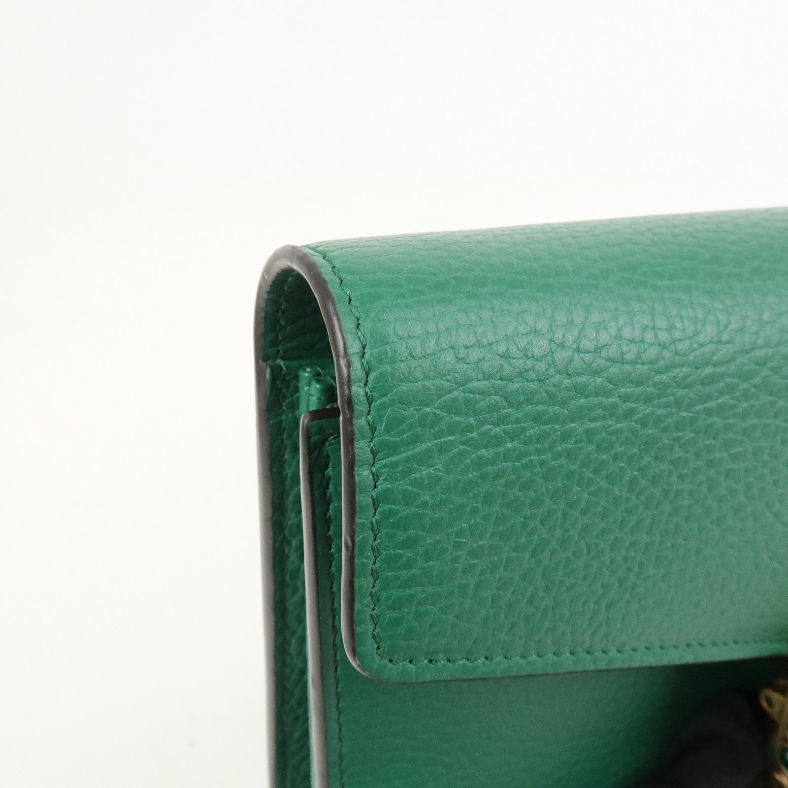 GUCCI Dionysus Leather Chain Wallet Shoulder Bag Green 401231