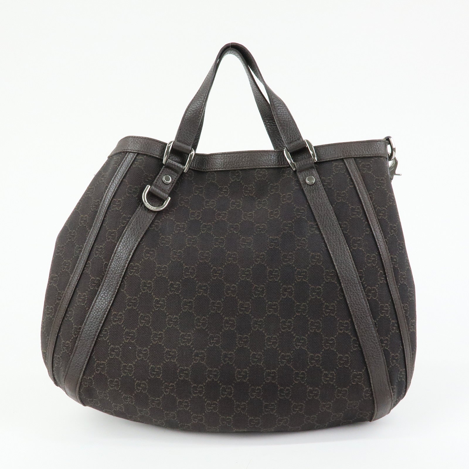 GUCCI GG Denim Leather 2Way Bag Shoulder Bag Dark Brown 268641
