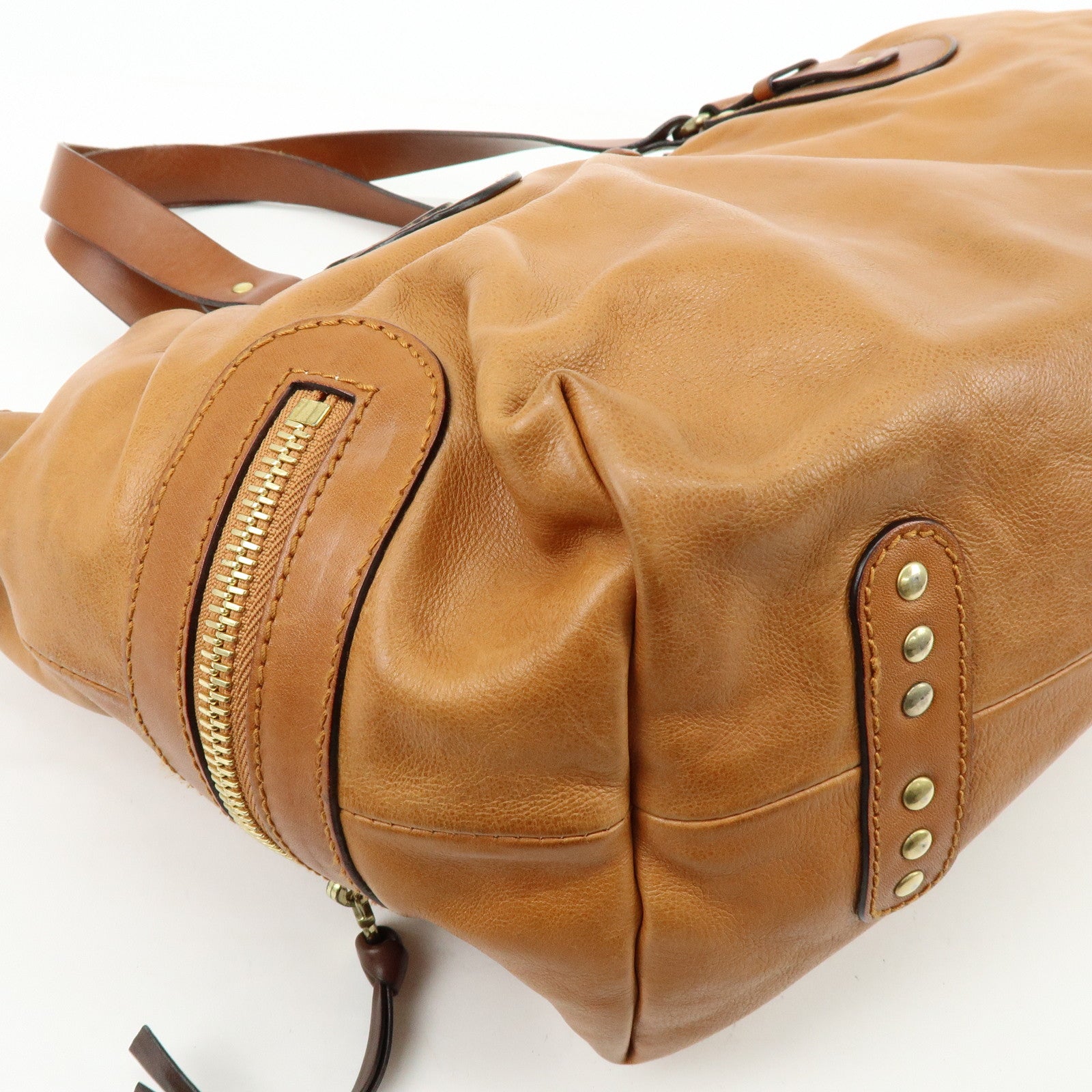 Chloe Kerala Leather Shoulder Bag Hand Bag Horse Charm Brown