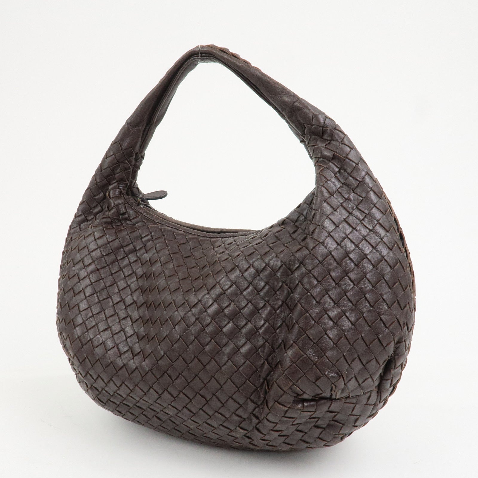 BOTTEGA VENETA Intrecciato Leather Hobo Shoulder Bag Brown 232499
