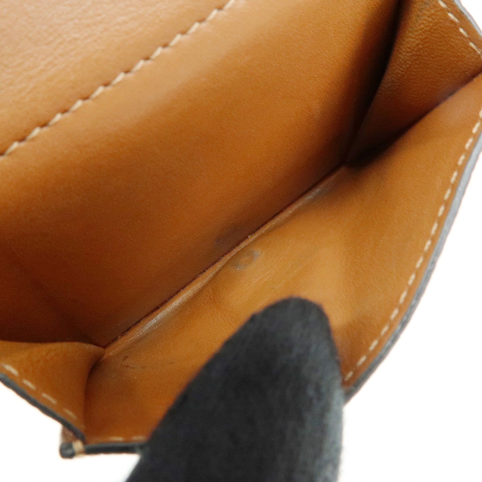 LOEWE Anagram Pebble Grained Calf Compact Tri-fold Wallet Camel