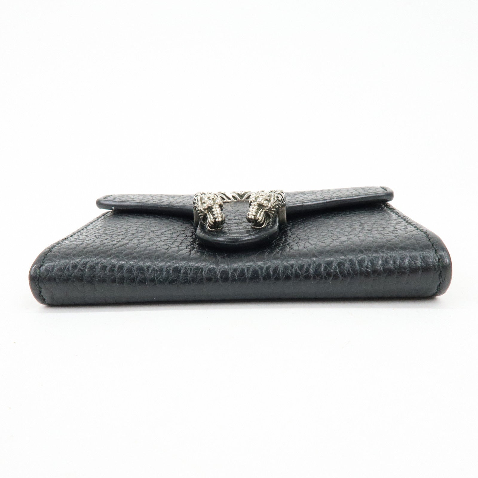 GUCCI Dionysus Leather Chain Compact Wallet Coin Case Black 574930