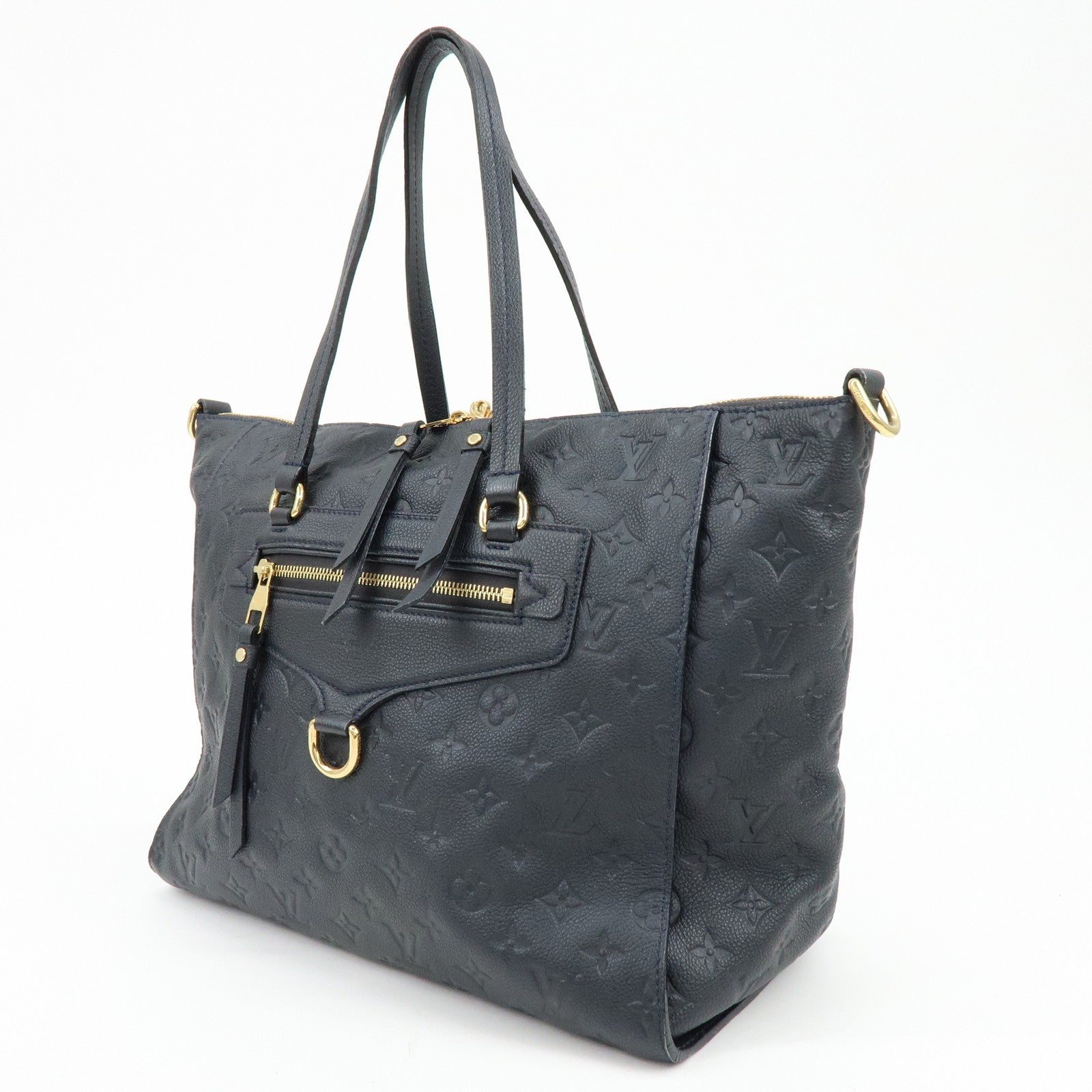 Louis Vuitton Monogram Empreinte Luminuse PM Tote Bag Navy M93410