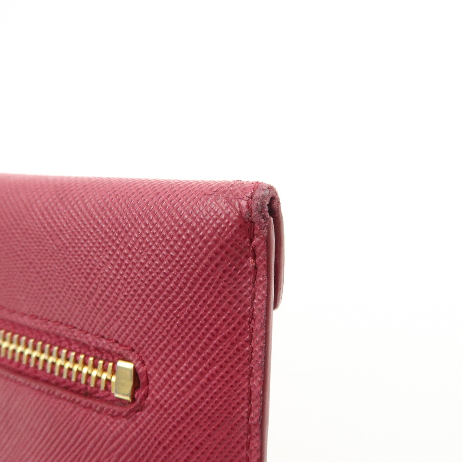 PRADA Saffiano Leather Pouch Document Folder Wallet Pink 1MF003