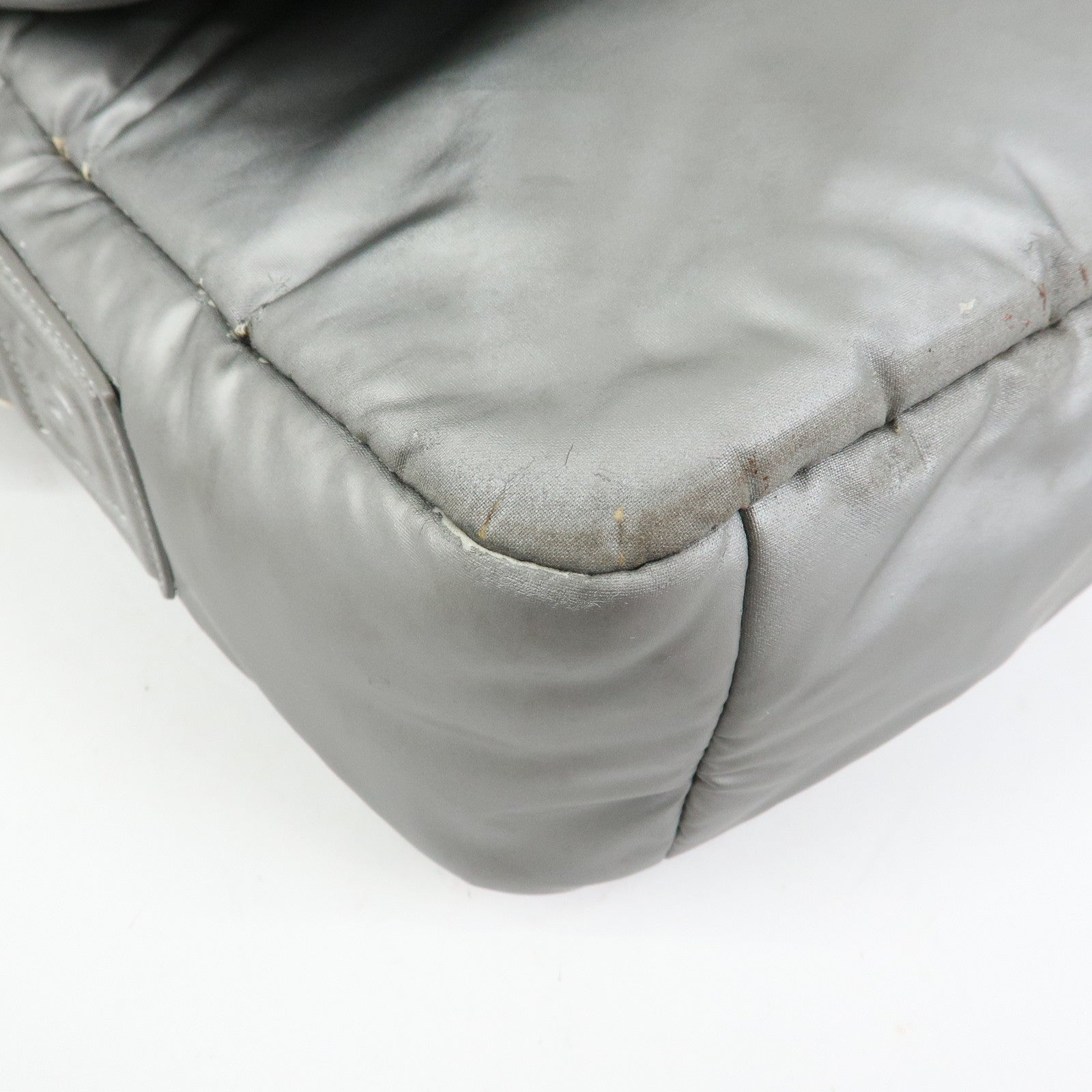 CHANEL Sports Matelasse PVC Coated Canvas Shoulder Bag Silver