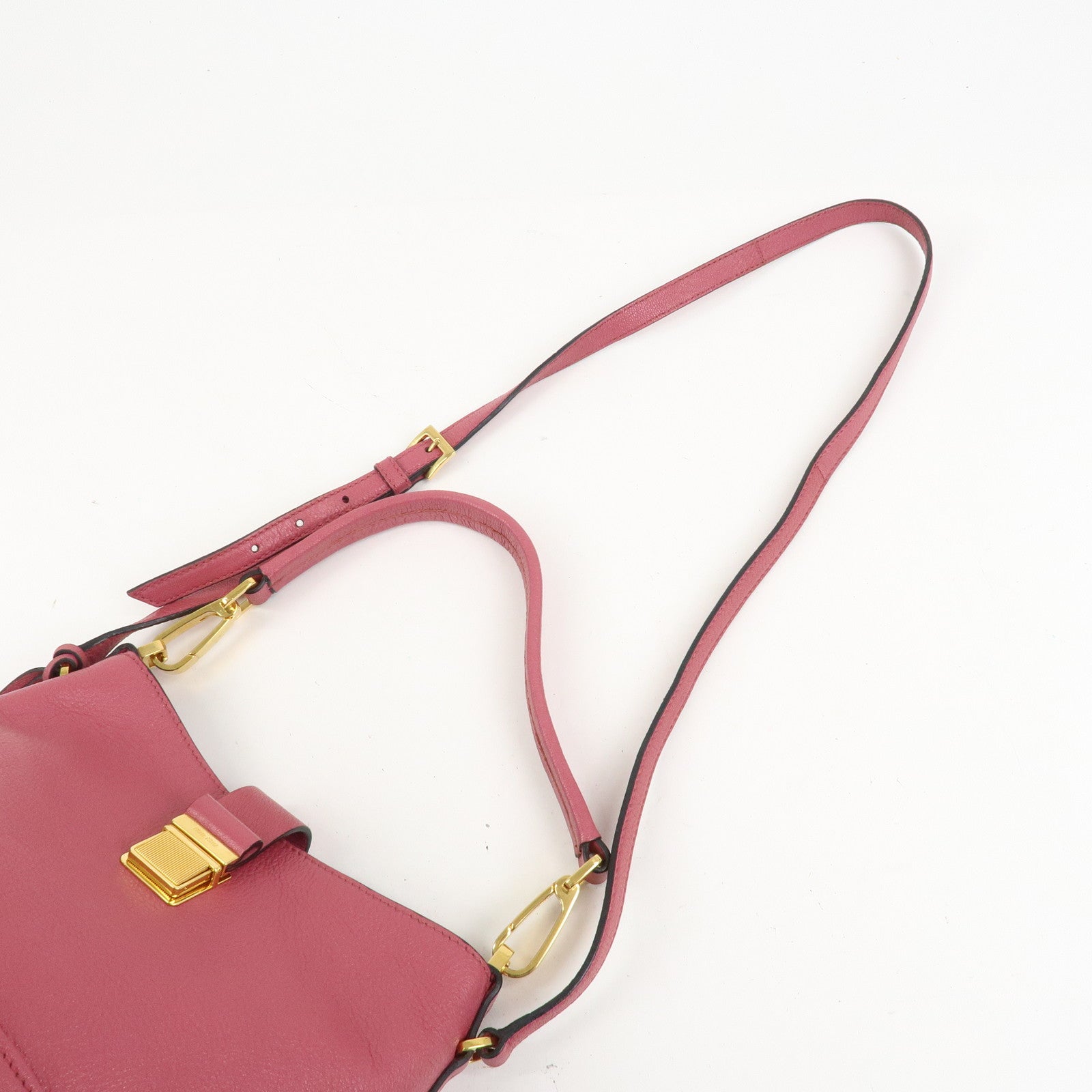MIU MIU Madras 2Way Bag Hand Bag Shoulder Bag Pink RR1951