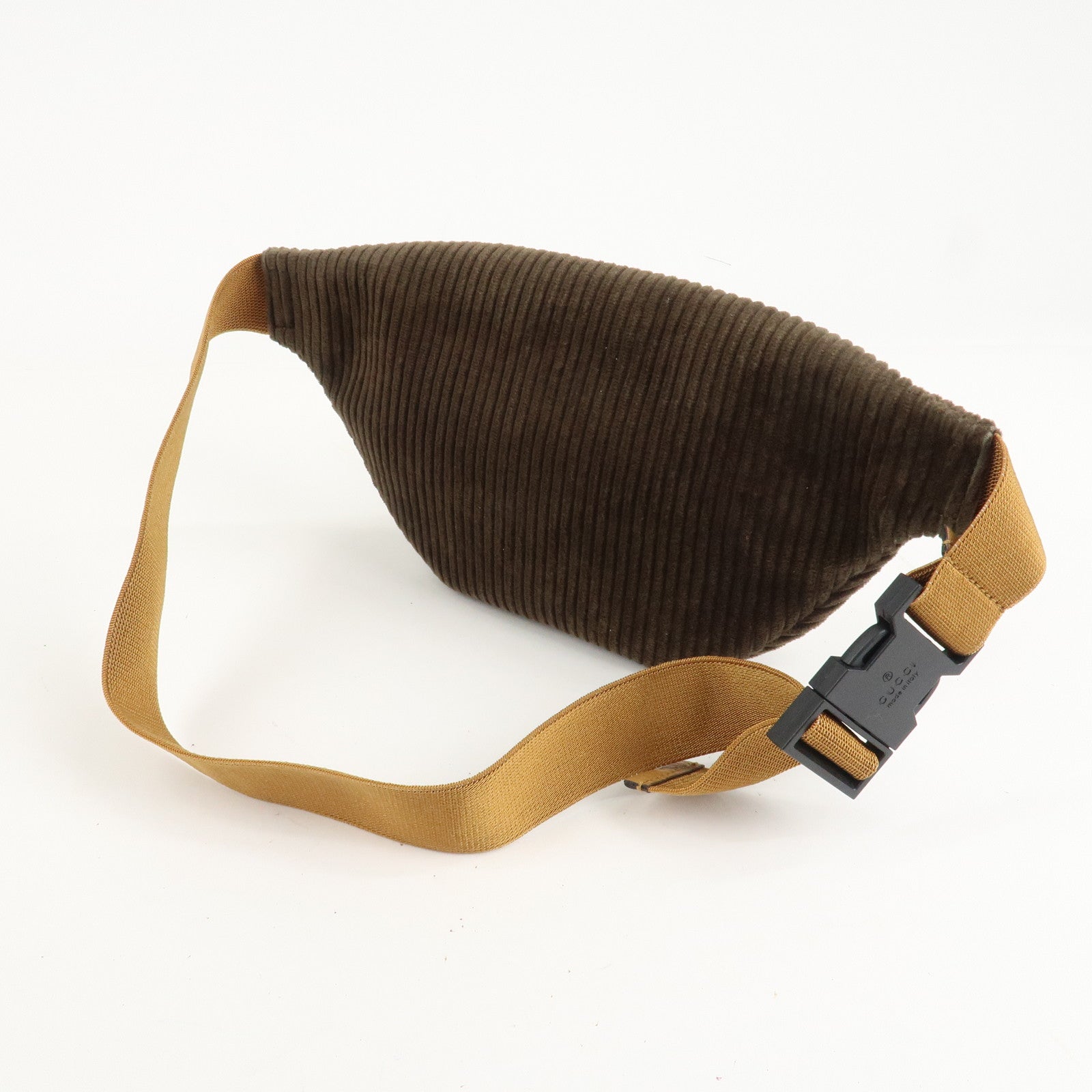 GUCCI Children's Corduroy Body Bag Waist Bag Brown Khaki 502095 Used