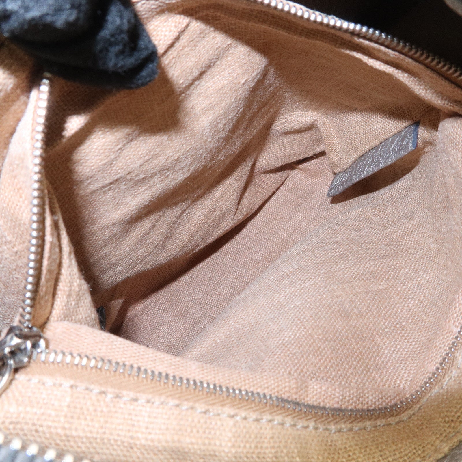 FENDI Selleria Leather Shoulder Bag Hand Bag Gray 8BR618