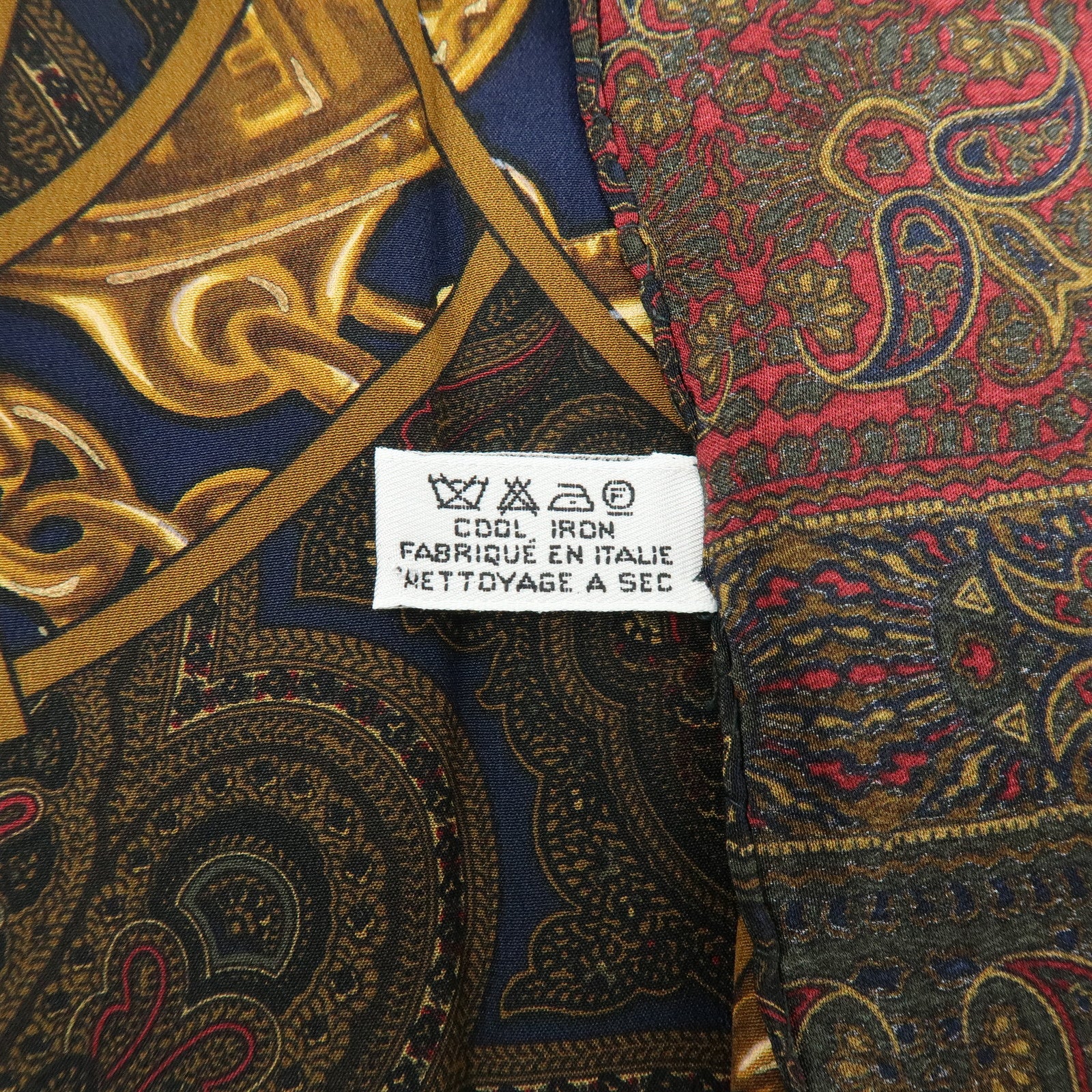 CHANEL Silk 100% Scarf Paisley Pattern Brown Multicolor
