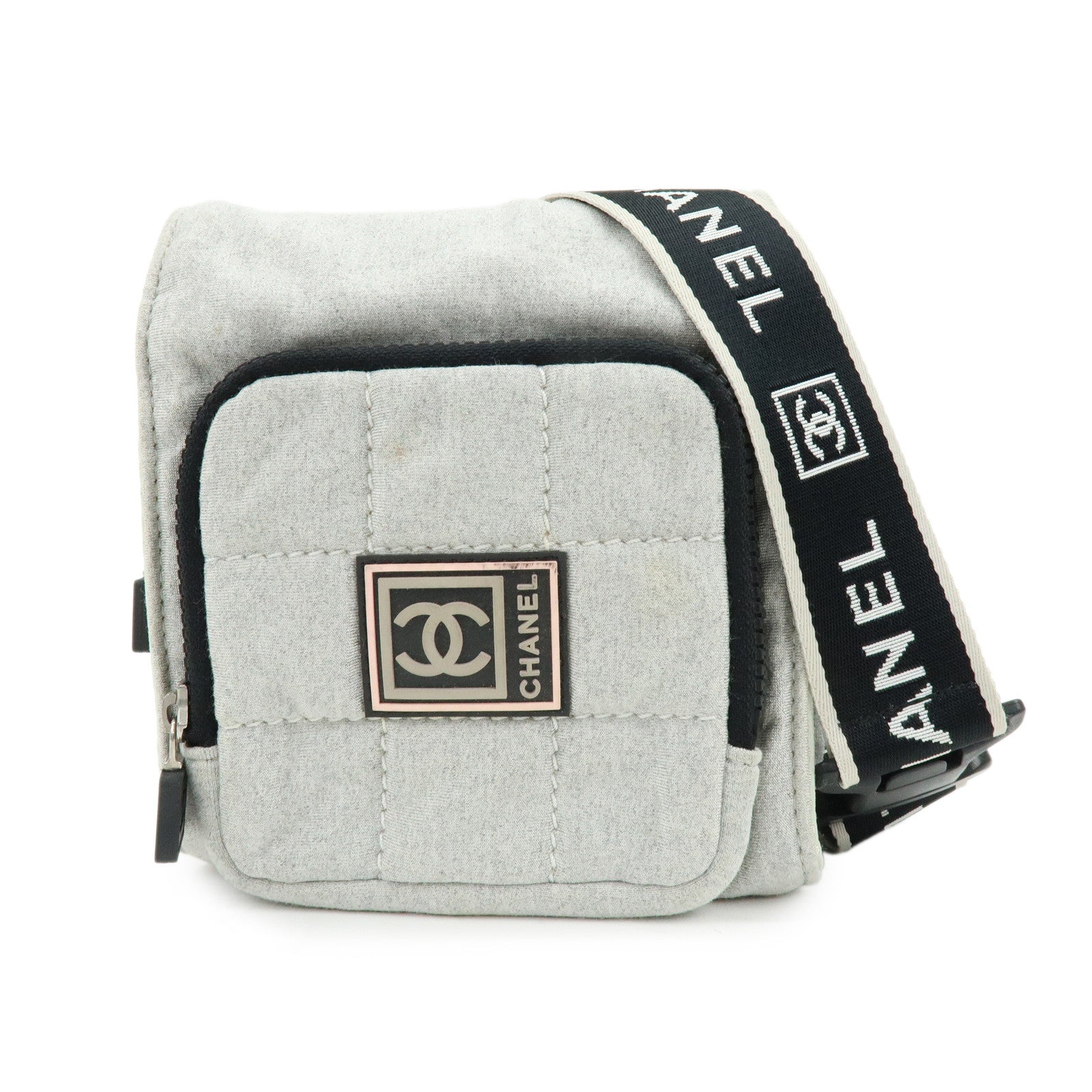 CHANEL CHANEL Sports COCO Mark Canvas Waist Bag Body Bag Gray
