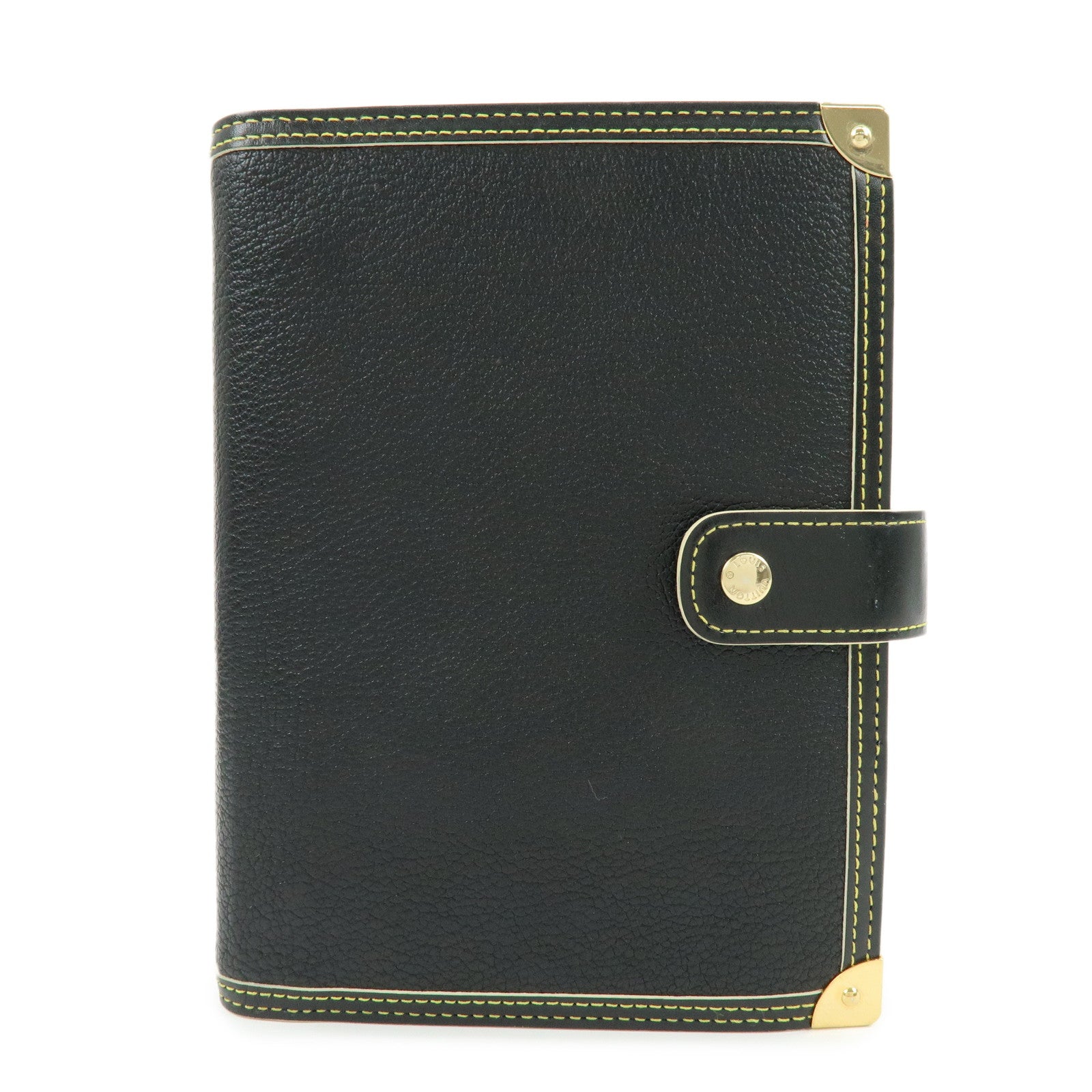 Louis Vuitton Suhari Leather Agenda MM Planner Cover Noir R20884