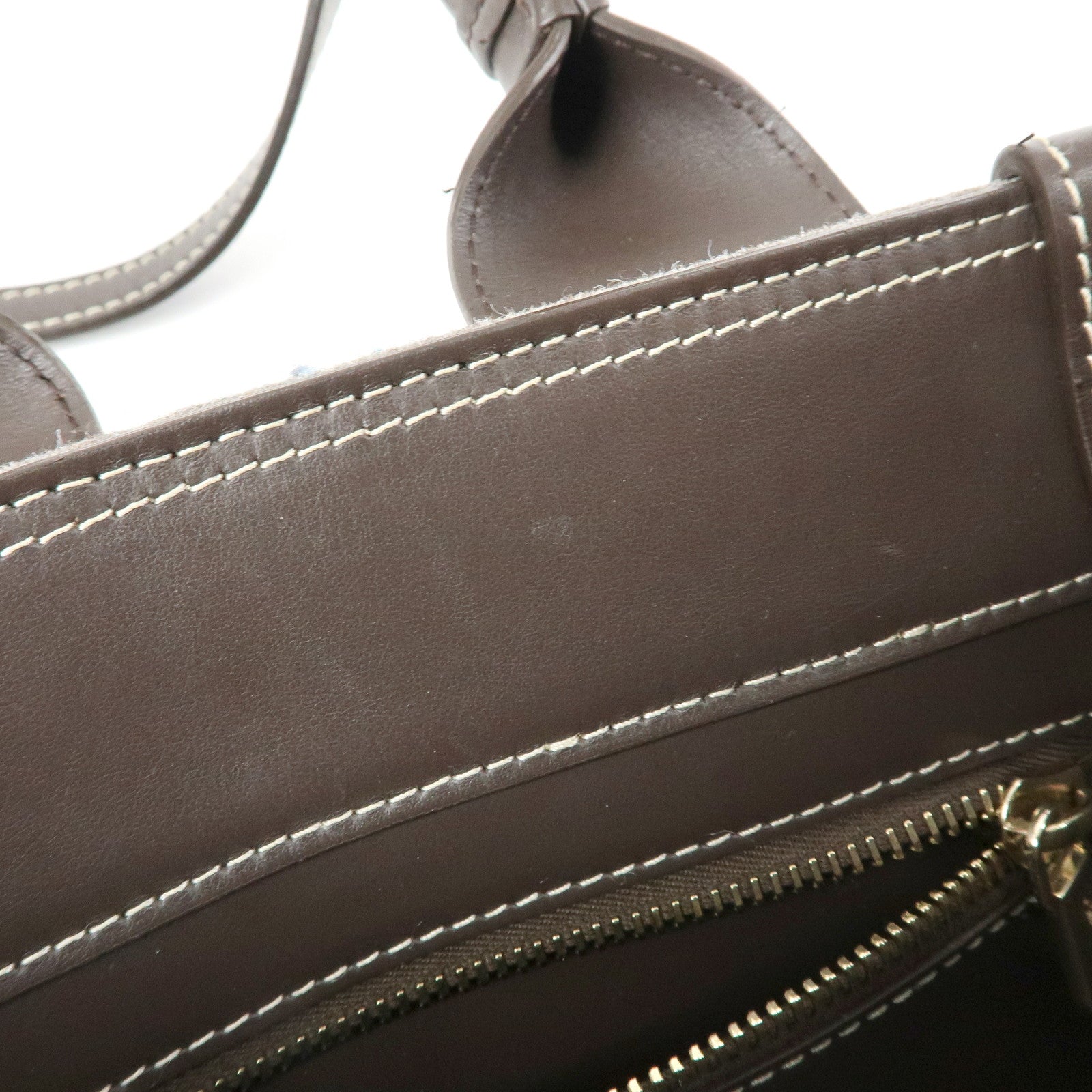 Chloe Woody Felt Leather Mini 2Way Bag Hand Bag Shoulder Bag Brown