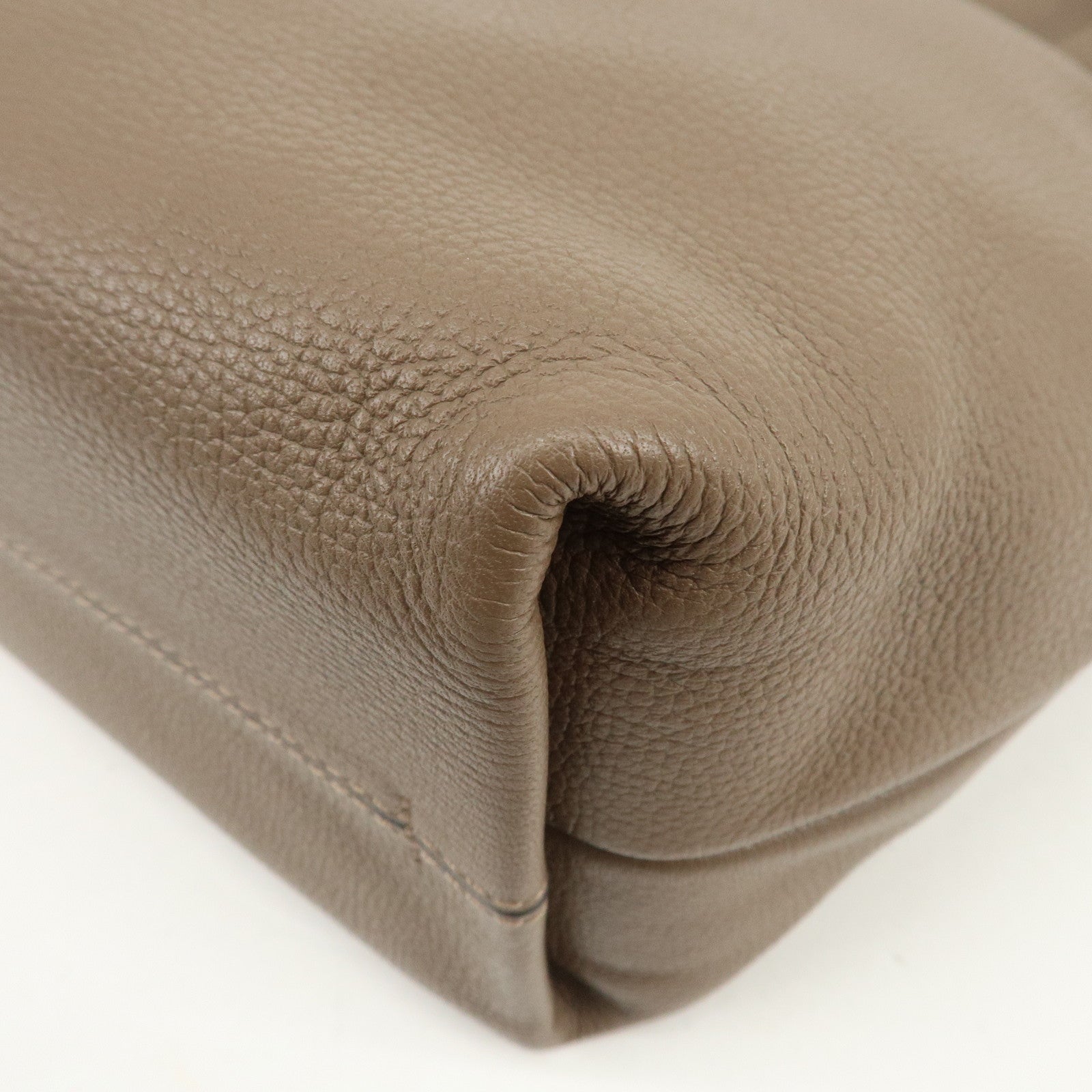 LOEWE Dunas Anagram Calfskin Shoulder Bag Hand Bag Brown