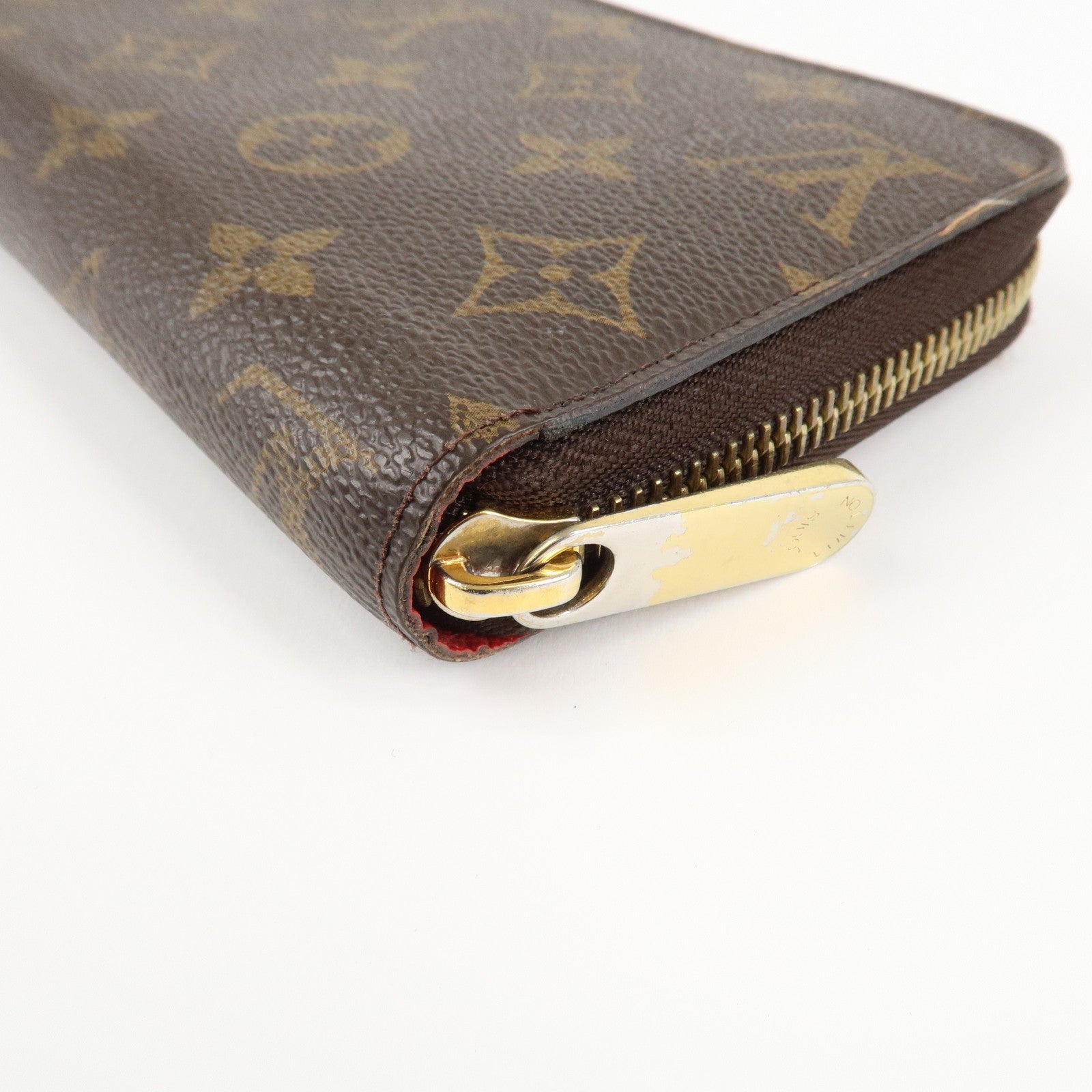 Louis Vuitton Monogram Round Zippy Wallet Long Wallet Coquelicot M41896 Used