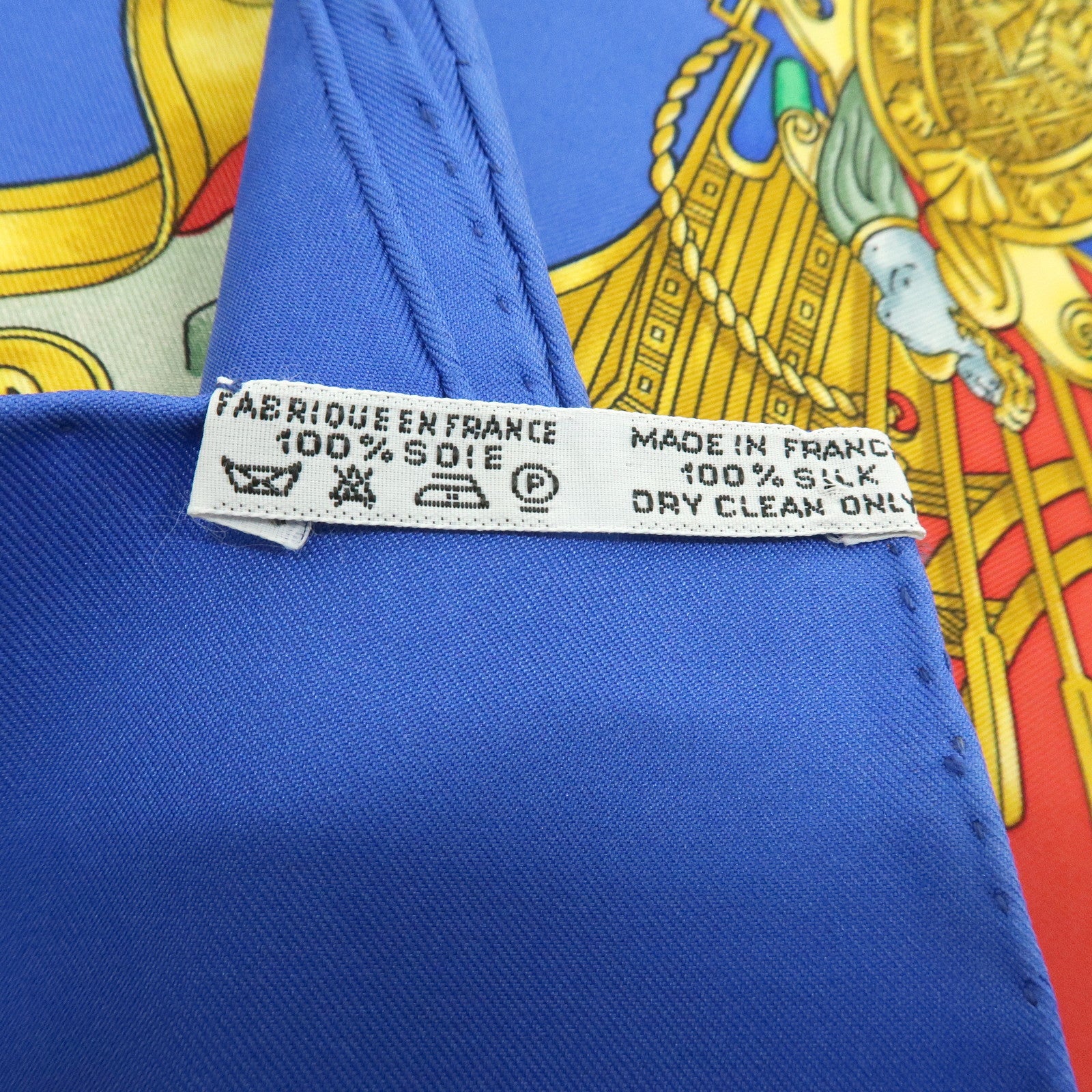 HERMES Carre 90 Silk 100% VOILES DE LUMIERE Scarf Red Blue