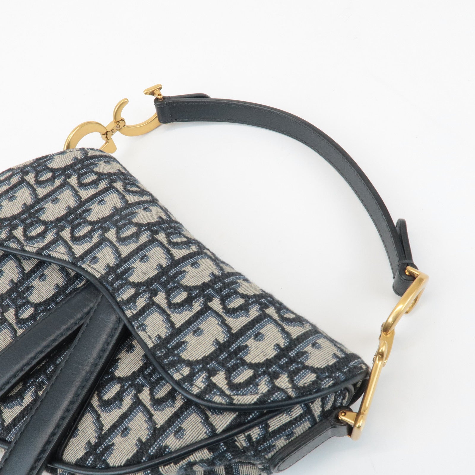 Christian Dior Trotter Jacquard Leather Saddle Mini Shoulder Bag