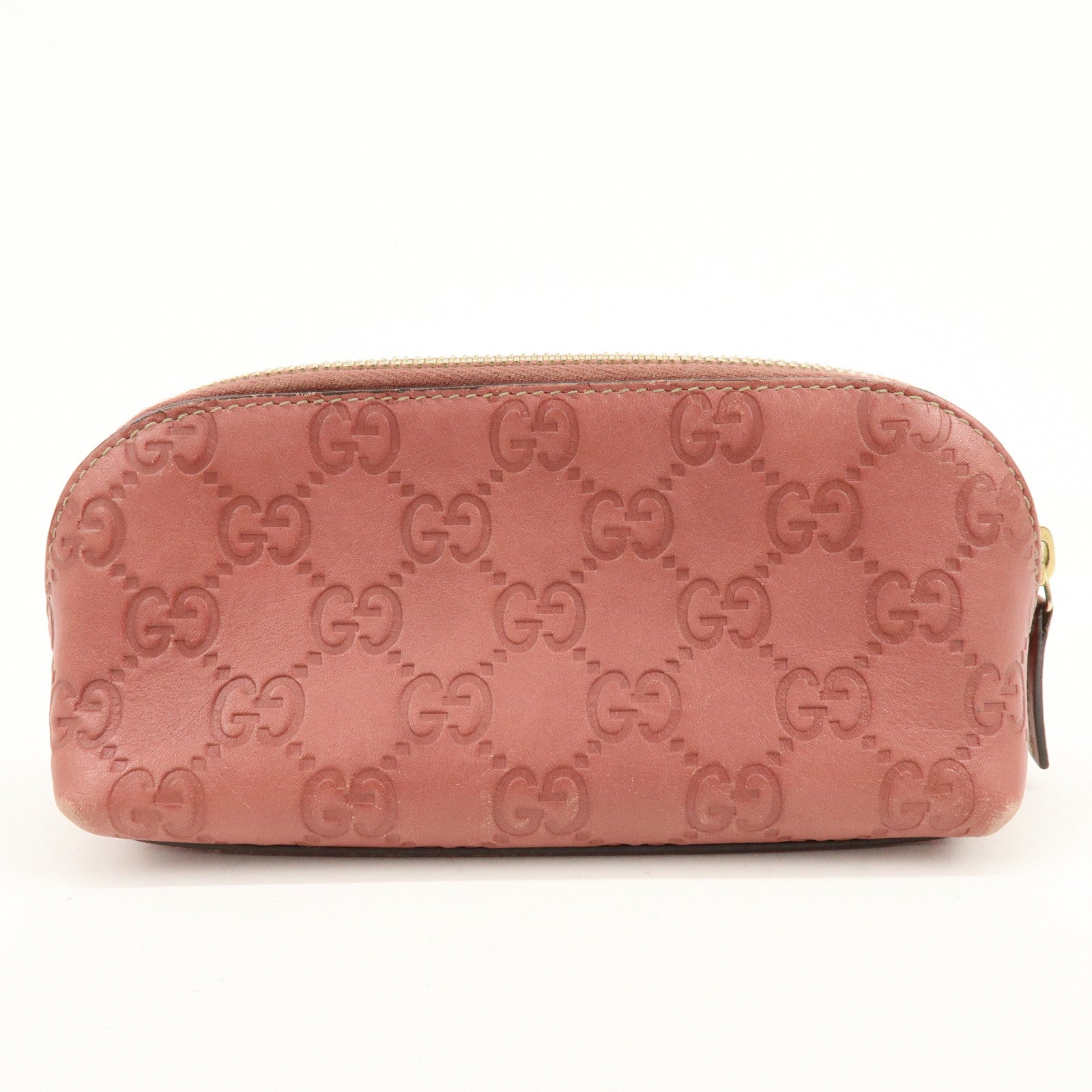 GUCCI Guccissima Leather Cosmetic Pouch Makeup Bag Rose Pink 141811