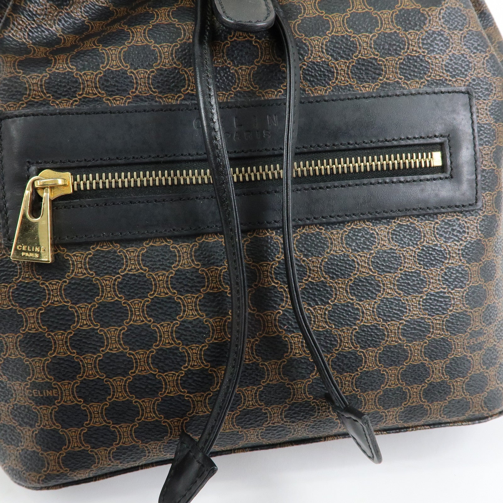 CELINE Macadam PVC Leather Backpack Black Brown