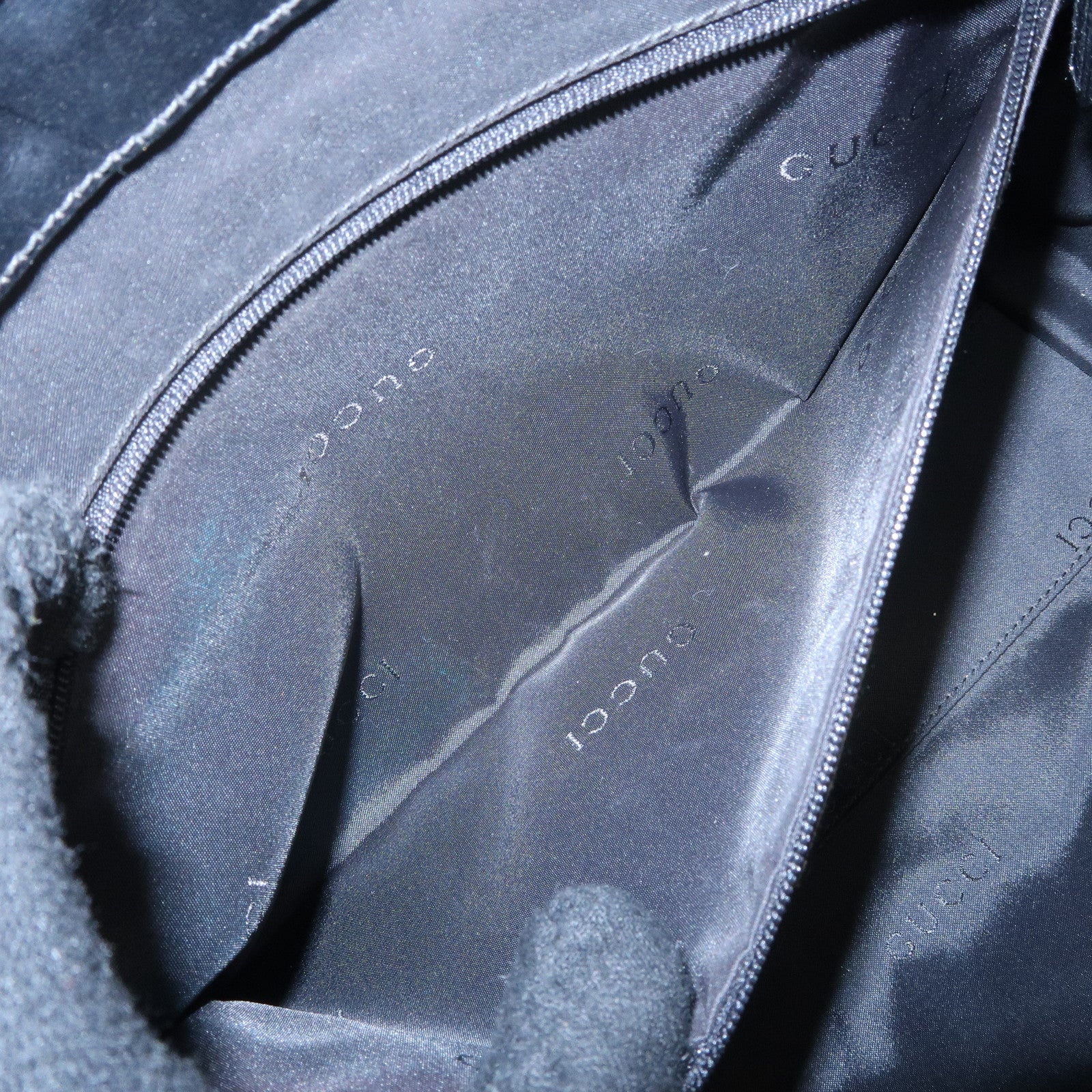 GUCCI Jackie Canvas Leather Tote Bag Shoulder Bag Black 002.1073 Used