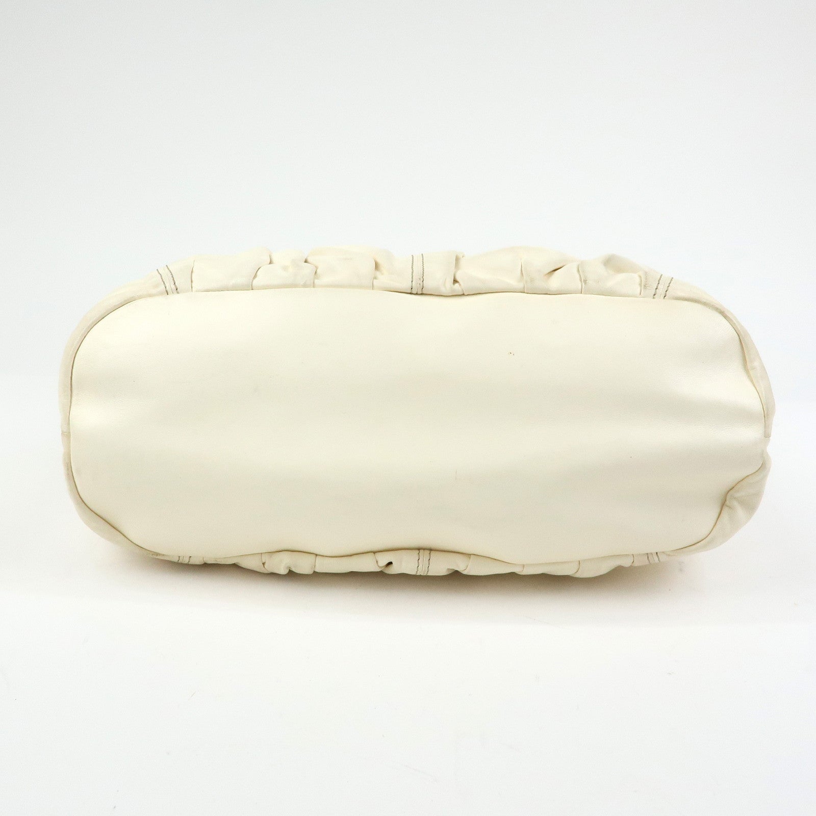 CELINE Leather Pillow Bag Tote Bag Shoulder Bag White