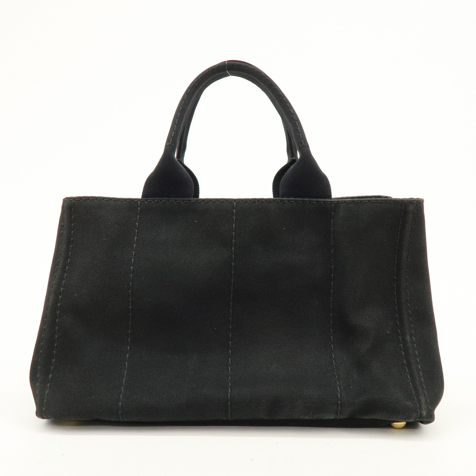 PRADA Canapa Canvas Tote Bag Hand 2Way Bag Black BN1877