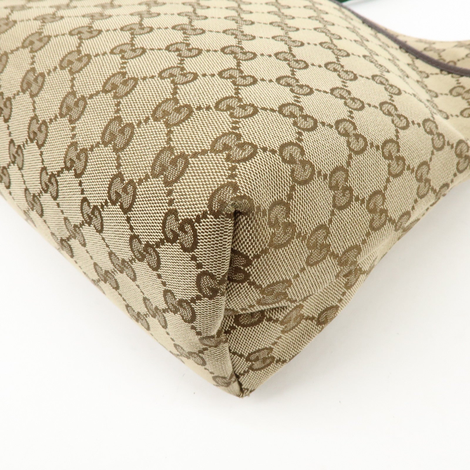 GUCCI Sherry GG Canvas Leather Shoulder Bag Beige Brown 189751