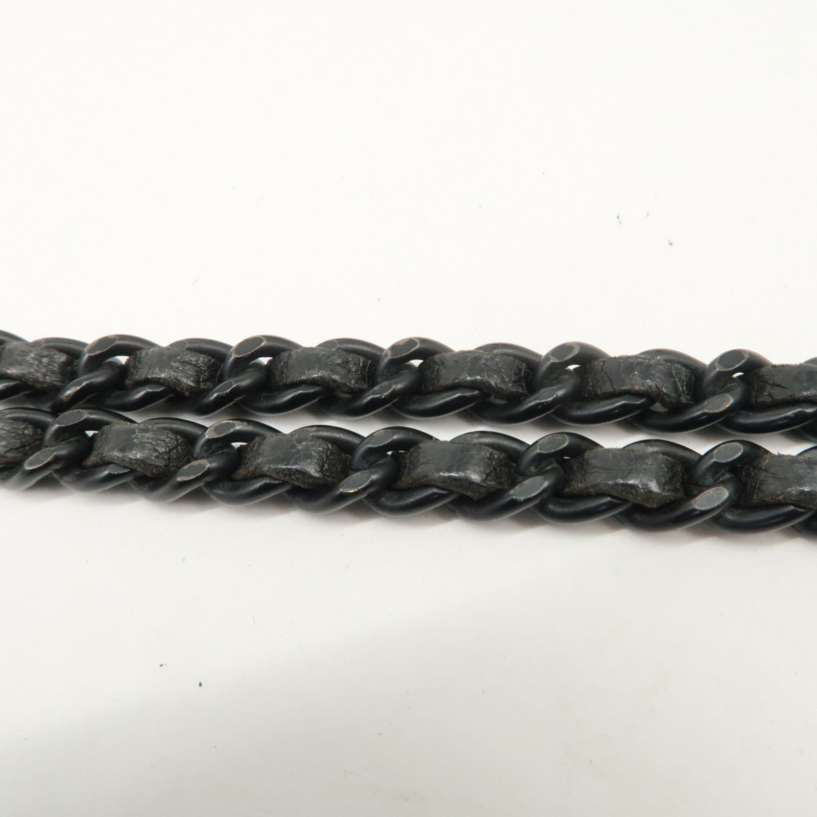 Chanel New Travel Line Nylon Jacquard Leather Chain Wallet Black A15772 Used