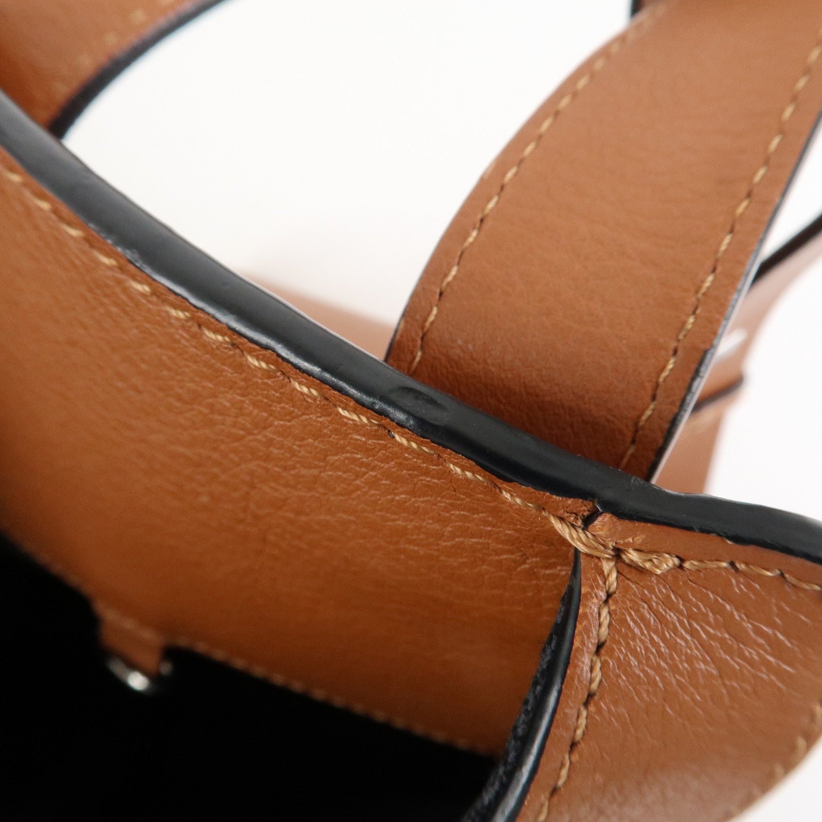 LOEWE Anagram Leather Hammock Small Shoulder Bag Tan Brown