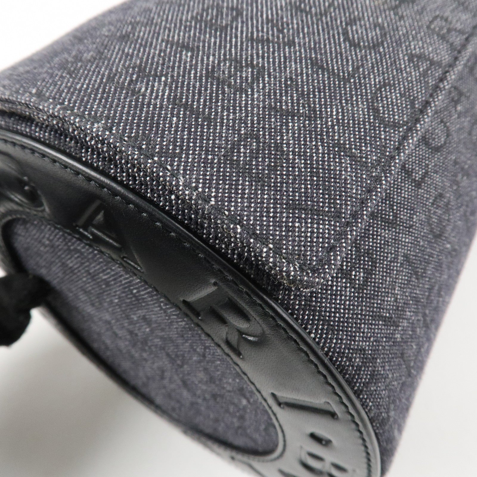 BVLGARI B-zero1 Drum Canvas Shoulder Bag Black Navy Used Used