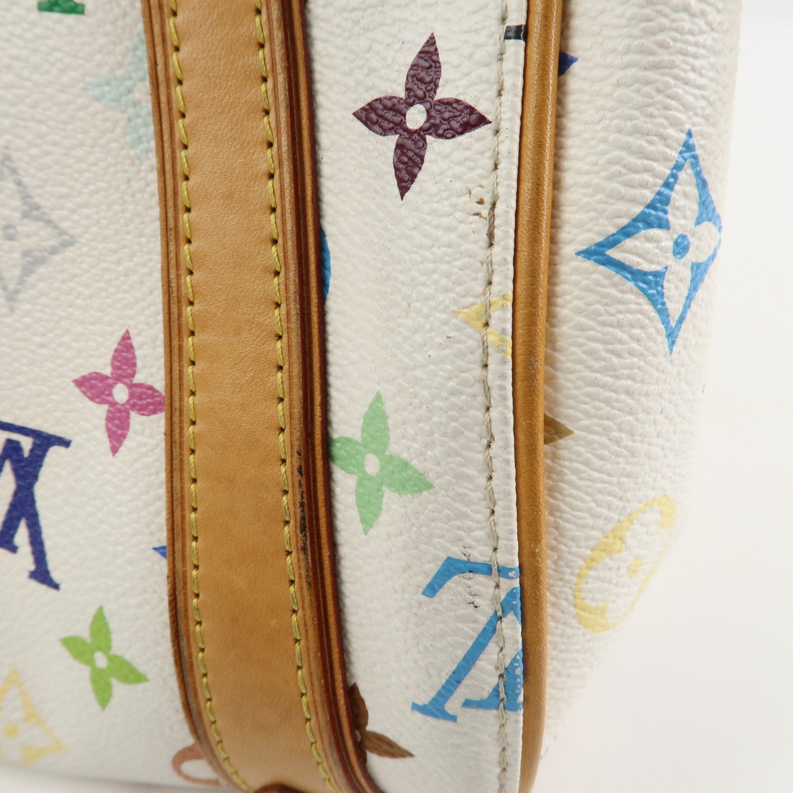 Louis Vuitton Monogram Multicolor Priscilla Hand Bag Blanc M40096 Used