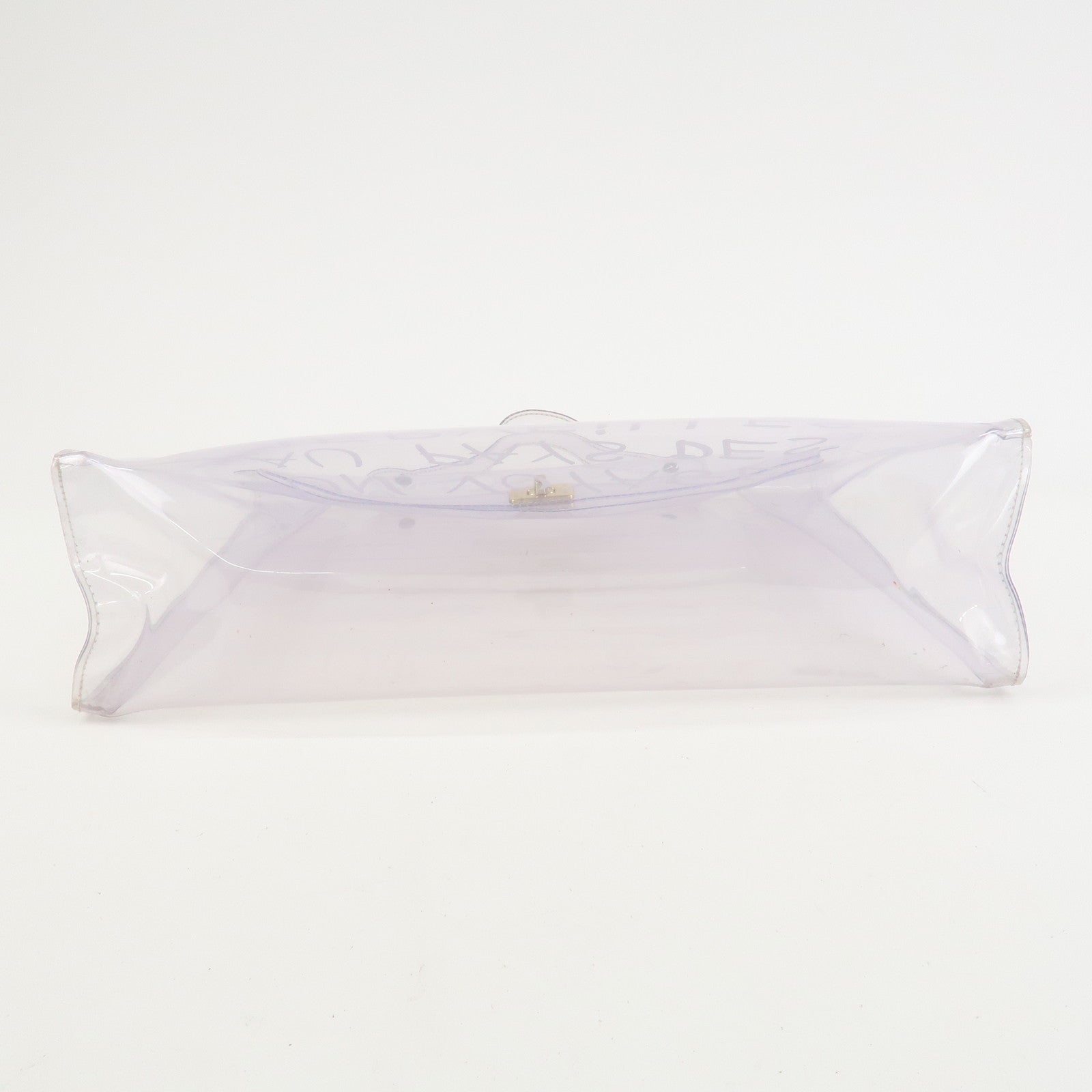 HERMES Kelly Vinyl Hand Bag Clear Gold