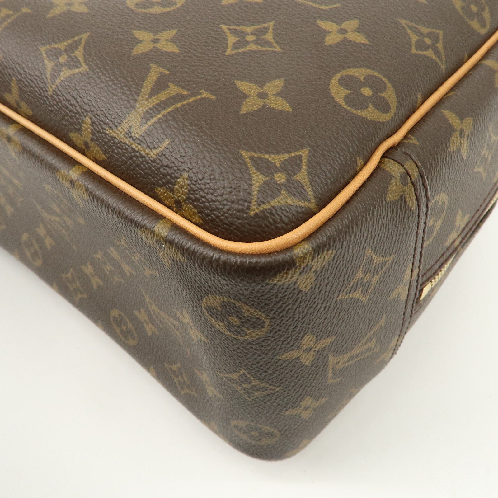 Louis Vuitton Monogram Deauville Hand Bag Brown M47270 Used