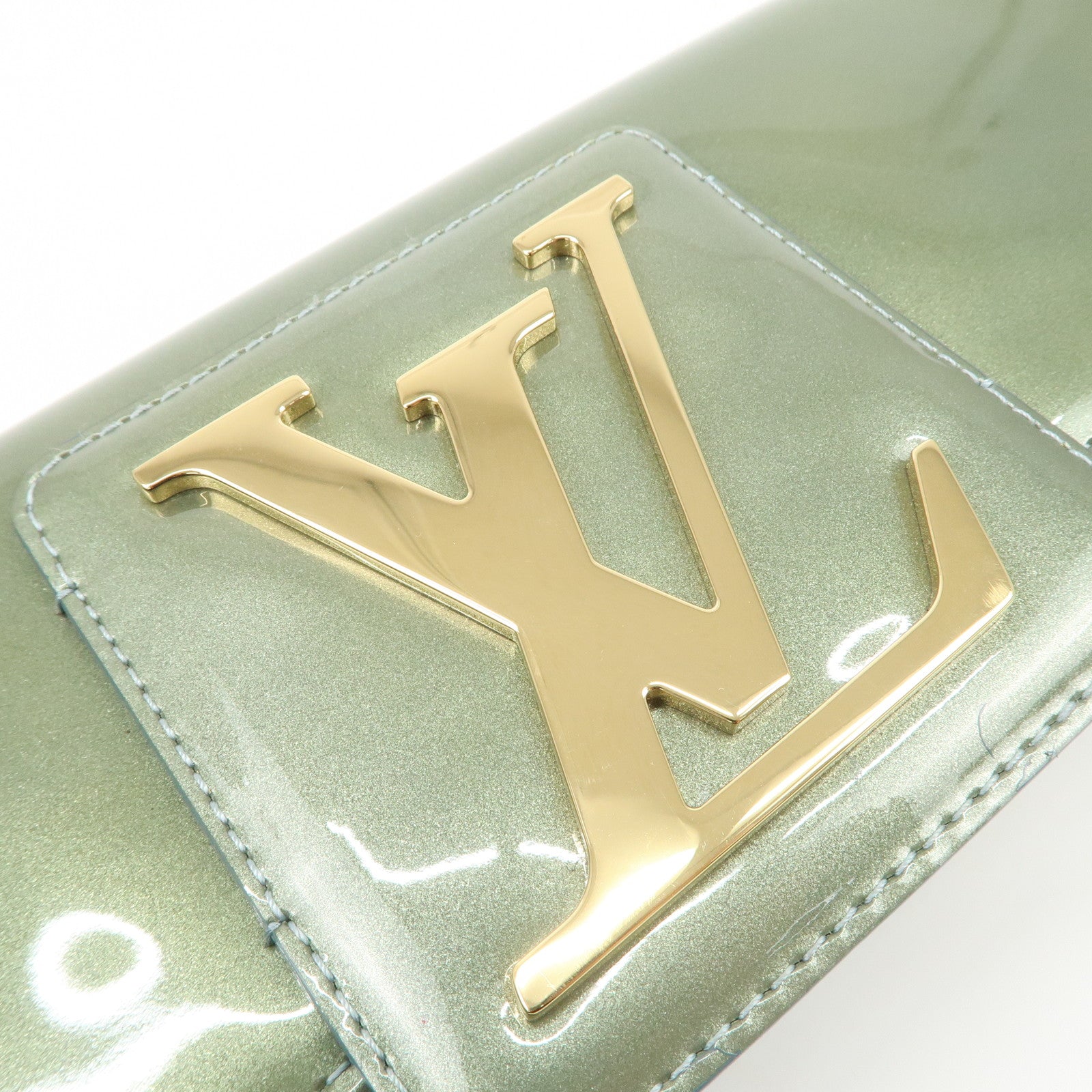 Louis Vuitton Vernis Leather Pochette Sobe Clutch Bag Blue