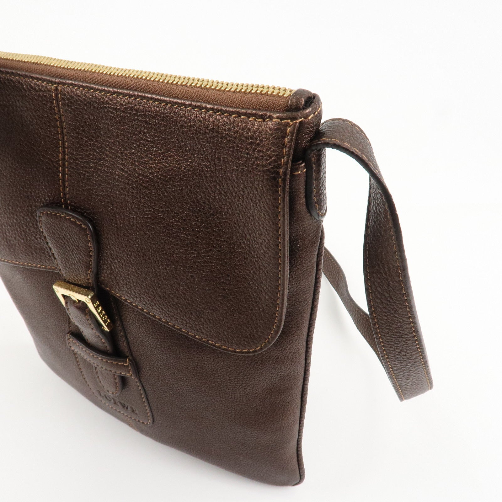 LOEWE Senda Leather Shoulder Bag Shoulder Bag Crossbody Bag Brown Used