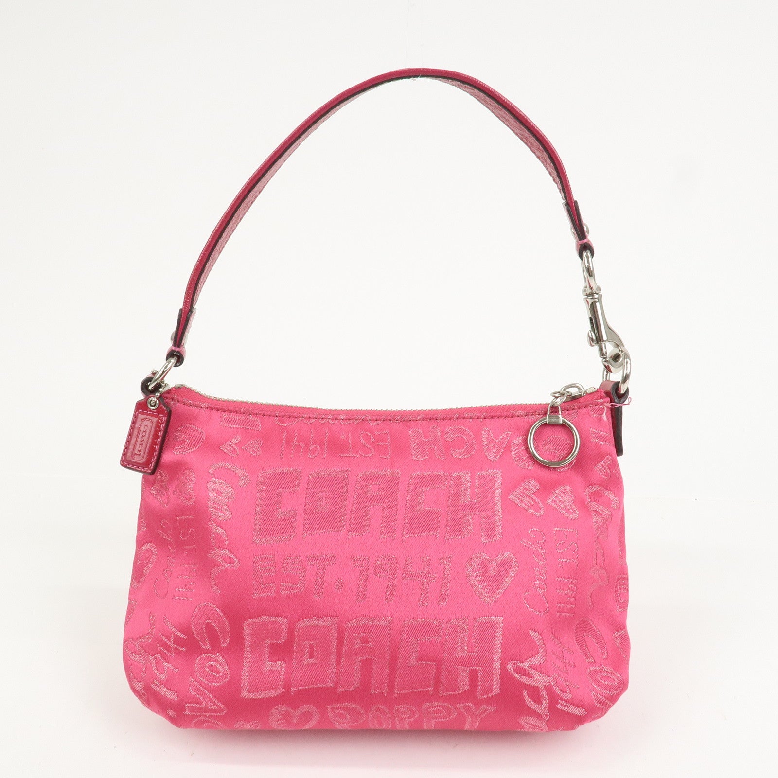 COACH Signature POPPY Set of 2 Canvas Leather Shoulder Hand Bag