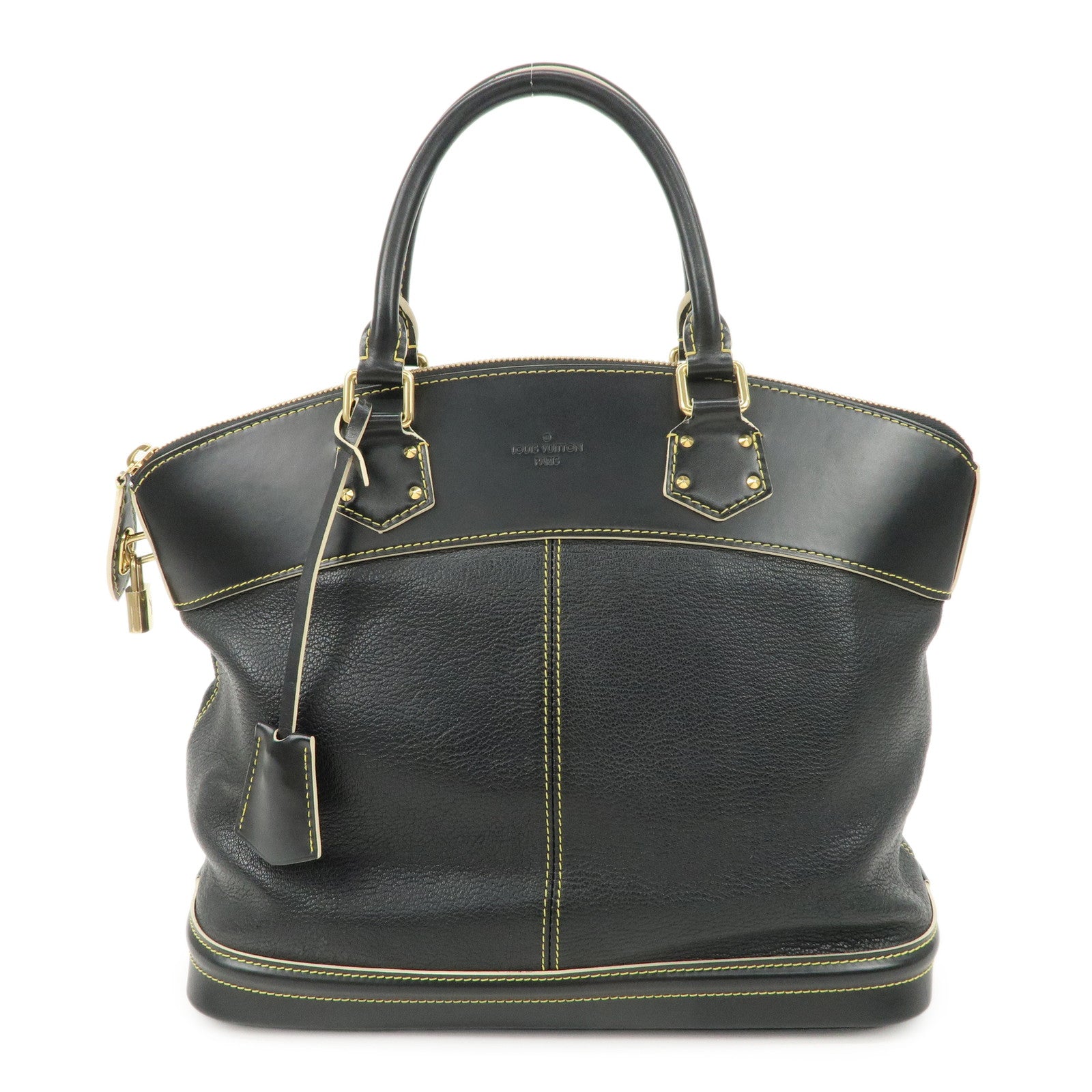 Louis Vuitton Suhari Leather Lock It MM Hand Bag Noir Black M91875