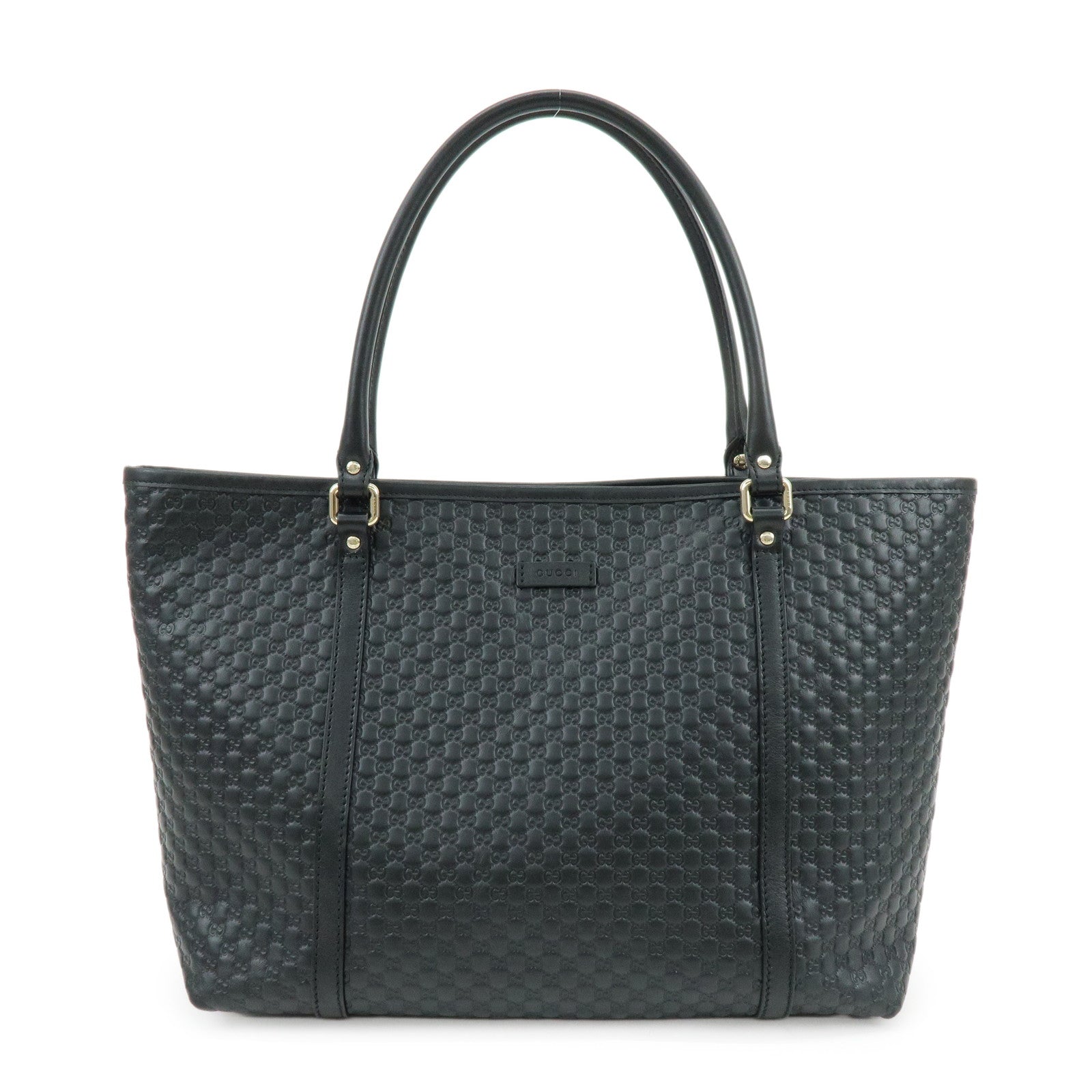 GUCCI Microguccissima Leather Tote Bag Shoulder Bag Black 449647