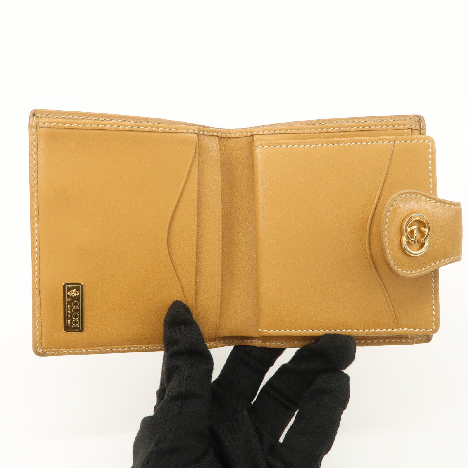 GUCCI Interlocking G GG Crystal Leather Bi-fold Wallet 035 904 0902