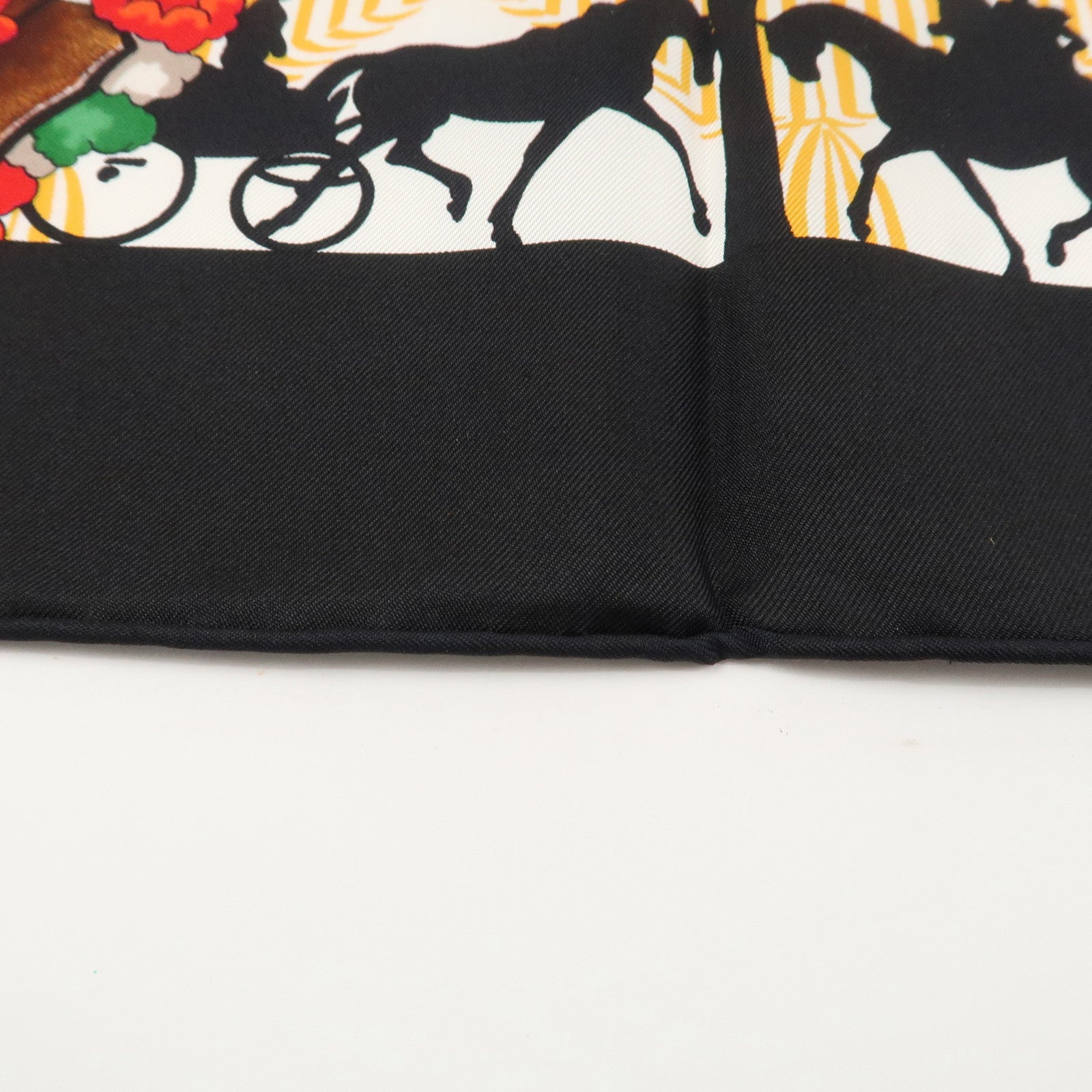 HERMES Carre 90 Silk 100% Scarf Les Voitures A Transformation Black Used