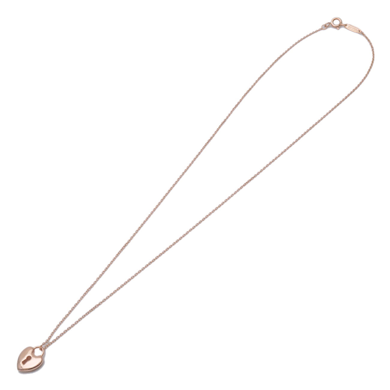 Tiffany & Co Heart Lock Necklace K18 750PG Rose Gold
