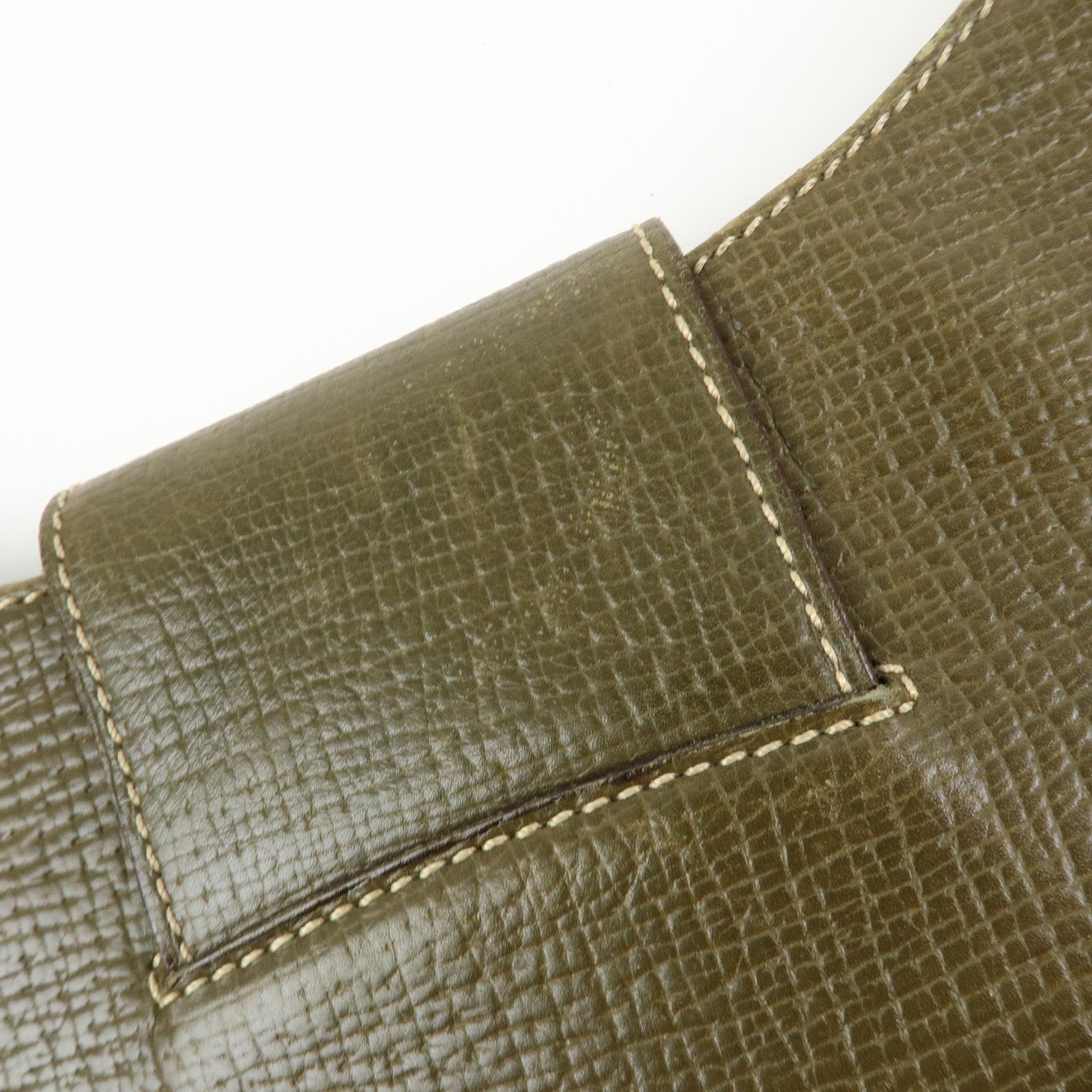 LOEWE Logo Leather Shoulder Bag Crossbody Bag Khaki Green