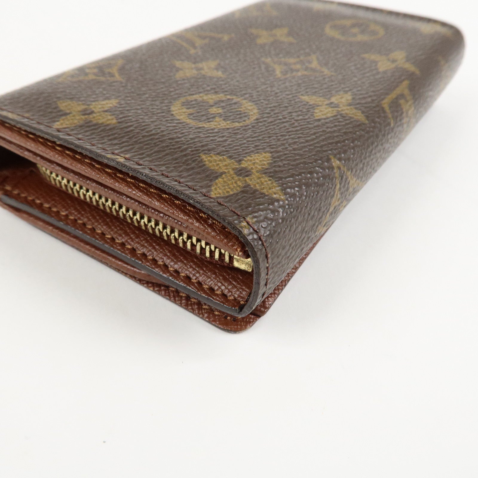 Louis Vuitton Monogram Porte Monnaie Zip Bifold Wallet M61735 Used