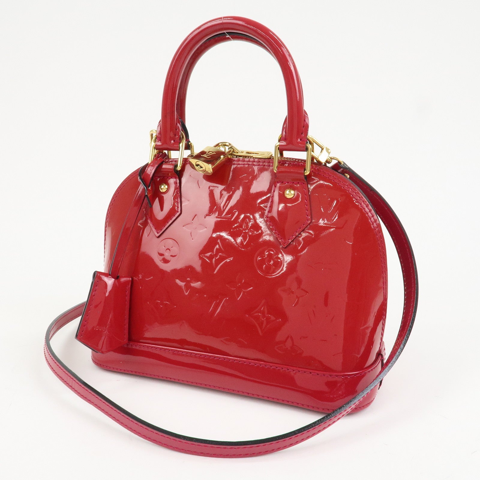 Louis Vuitton Monogram Vernis Leather Alma BB 2Way Bag Red M91606