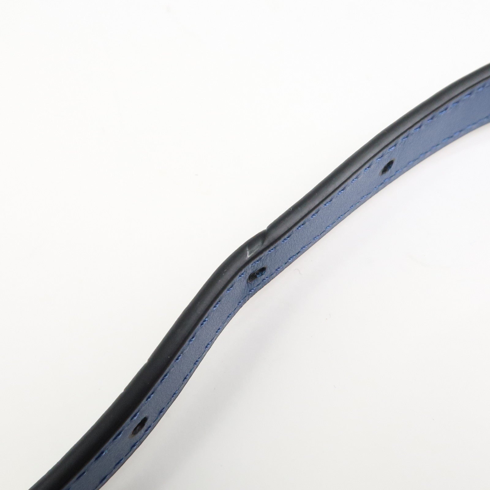 GIANNI VERSACE Denim Leather Chain Shoulder Bag Blue