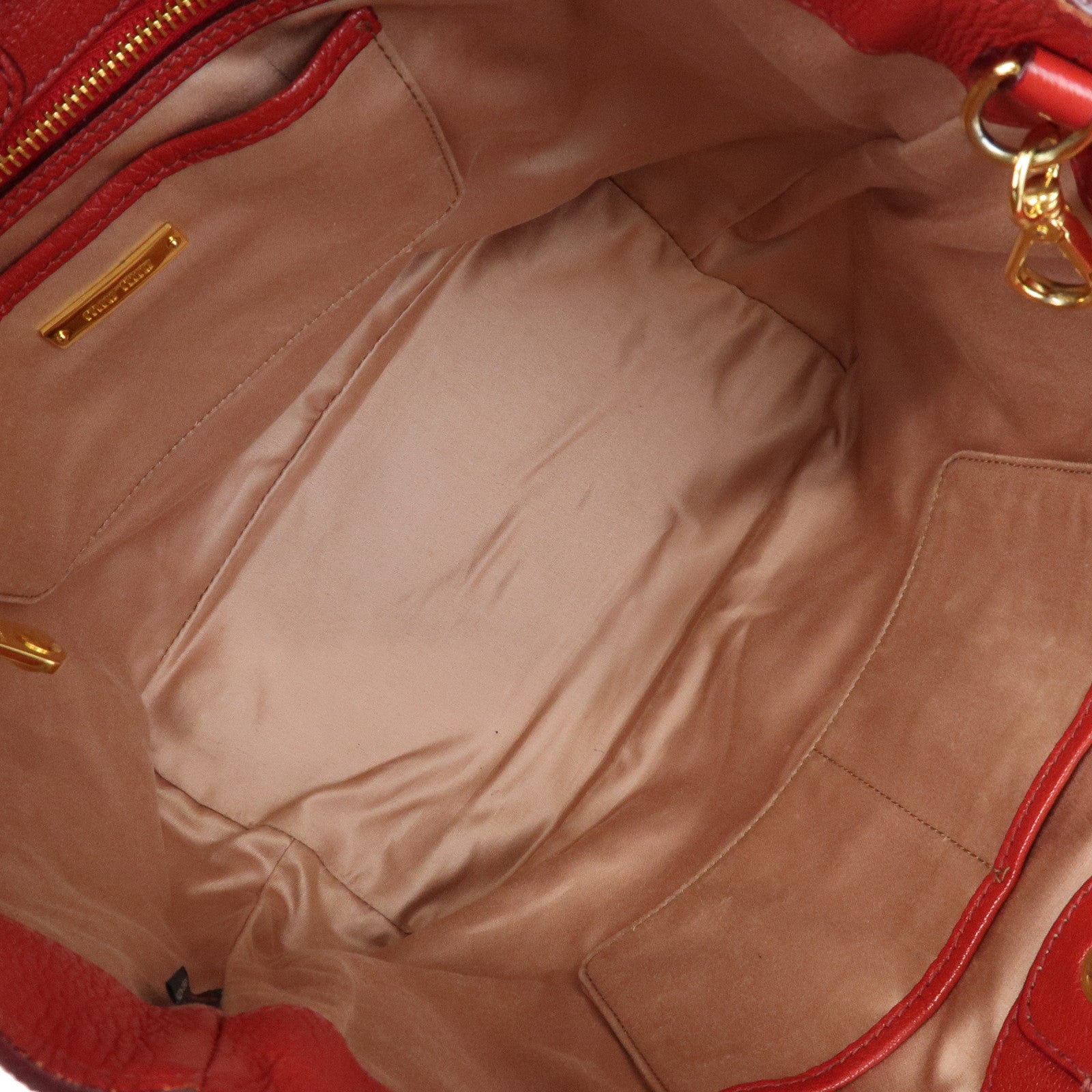 MIU MIU 2Way Bag Hand Bag Shoulder Bag Red RM0886